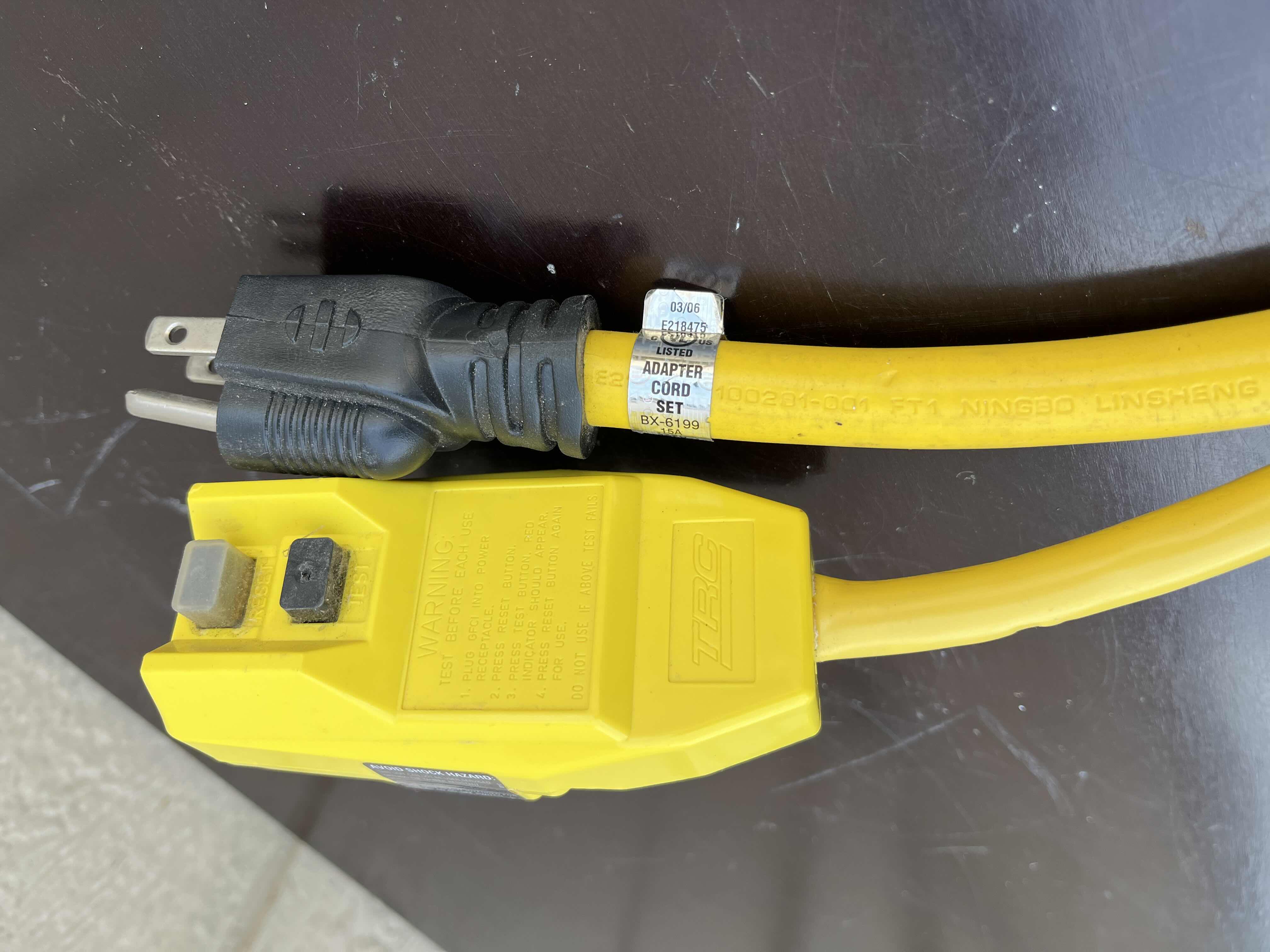 Photo 1 of TRC HEAVY-DUTY SHOCK SHIELD GFCI PROTECTED 3-OUTLET 2FT EXTENSION CORD & HEAVY-DUTY 3-OUTLET 1FT EXTENSION CORD