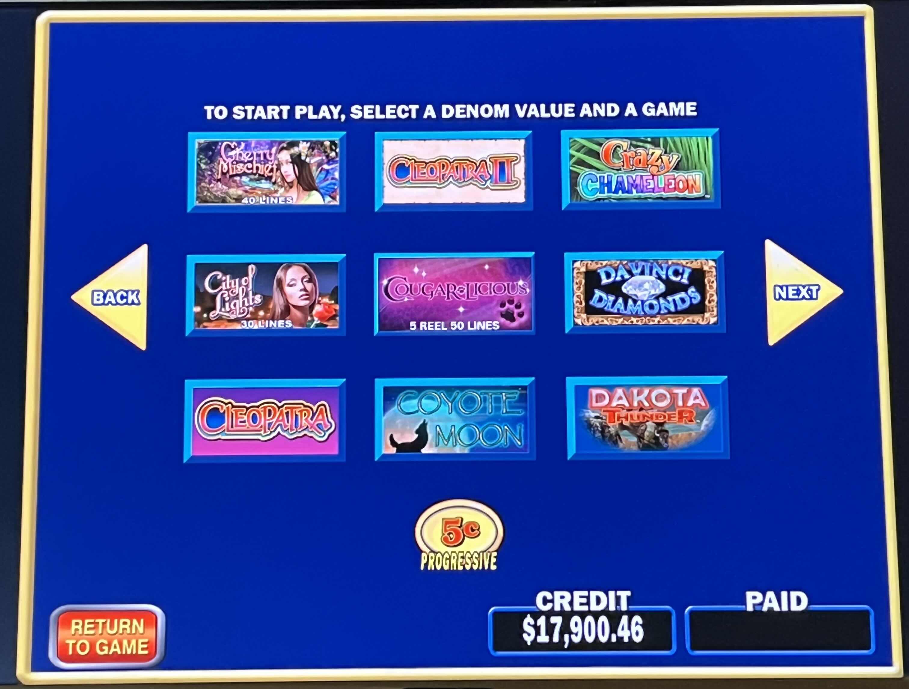 Photo 1 of IGT MULTI GAME WINNERS CHOICE CASINO GAMING MACHINE MODEL 96499417 (READ NOTES)