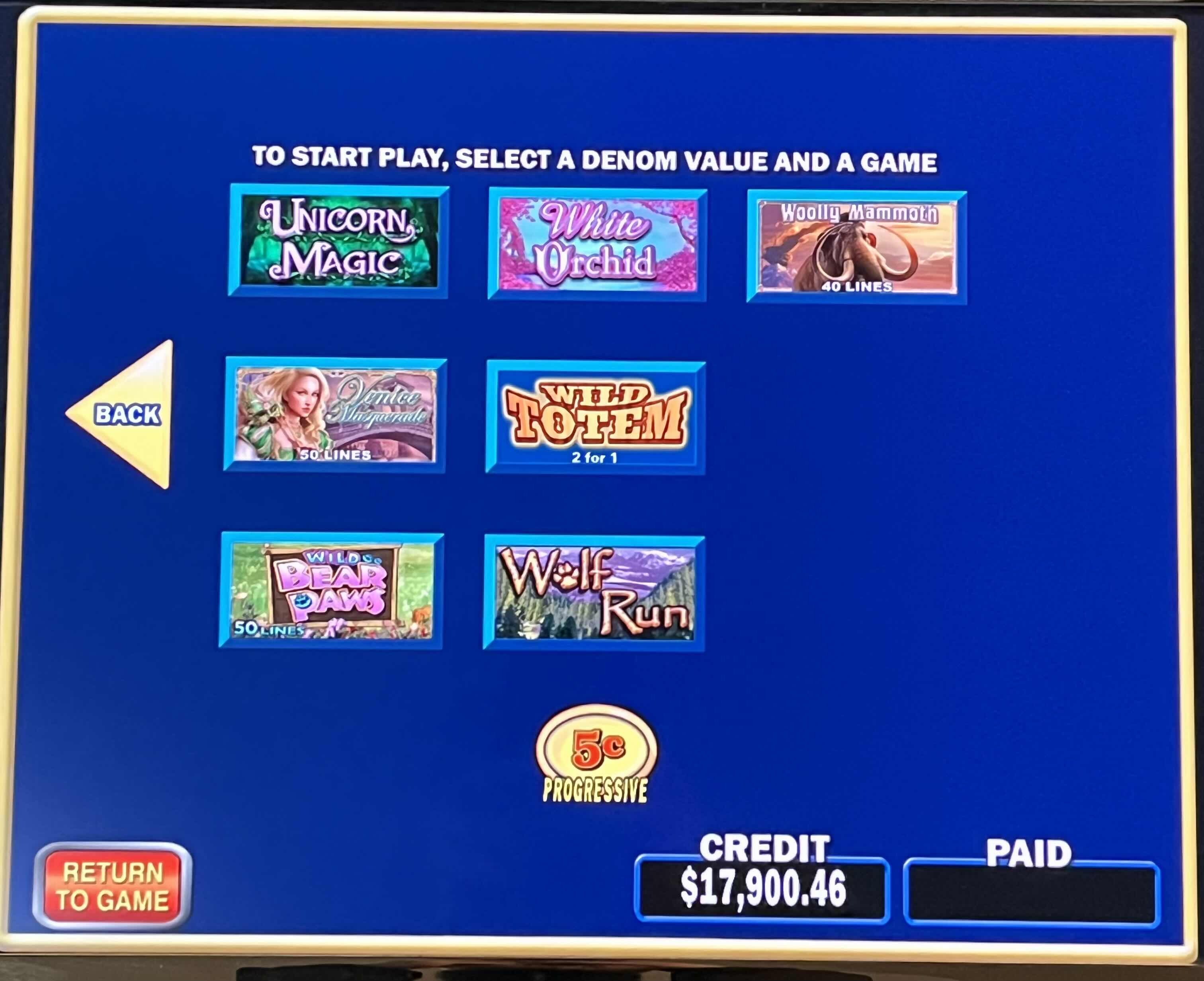 Photo 1 of IGT MULTI GAME WINNERS CHOICE CASINO GAMING MACHINE MODEL 96499417 (READ NOTES)