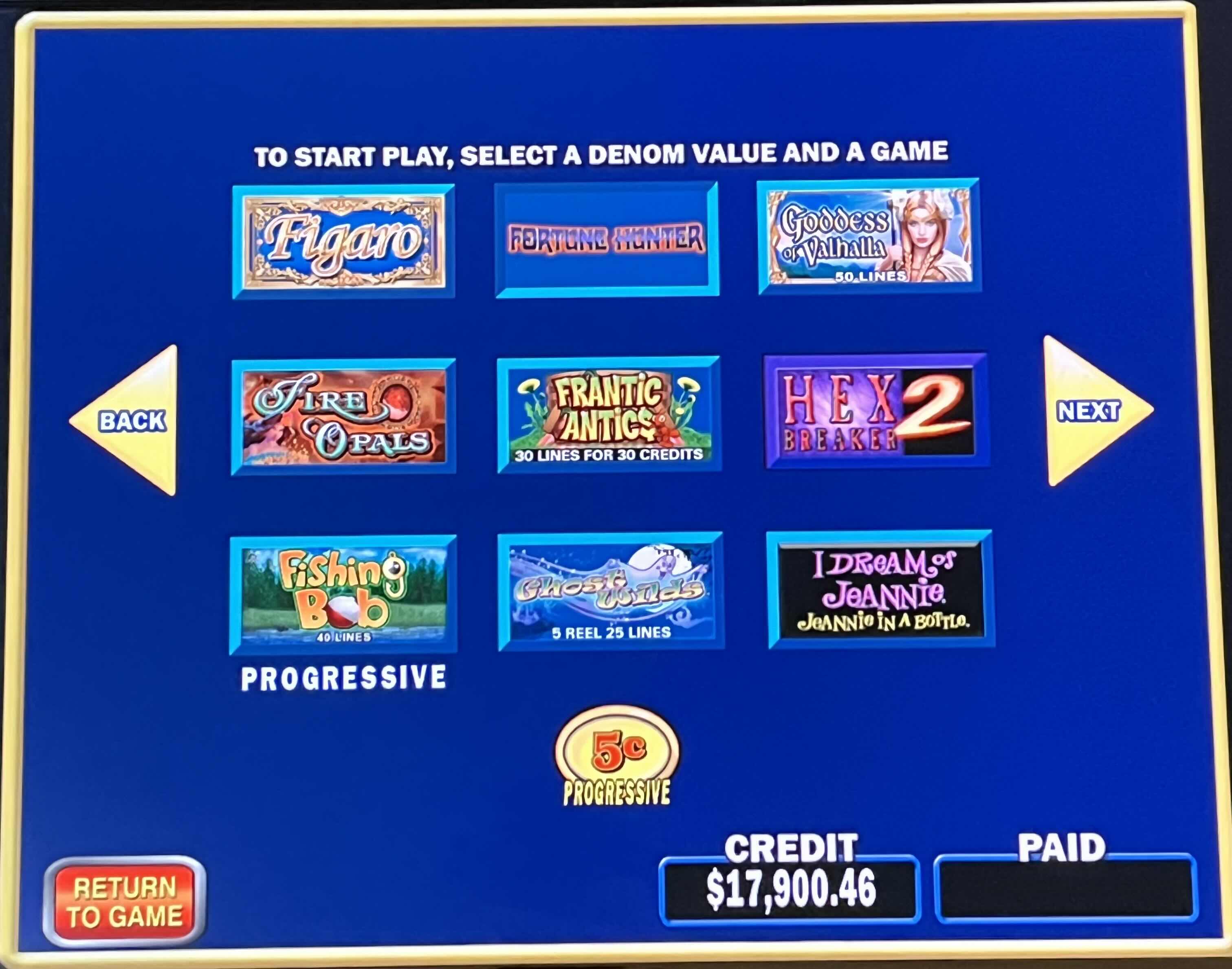 Photo 1 of IGT MULTI GAME WINNERS CHOICE CASINO GAMING MACHINE MODEL 96499417 (READ NOTES)