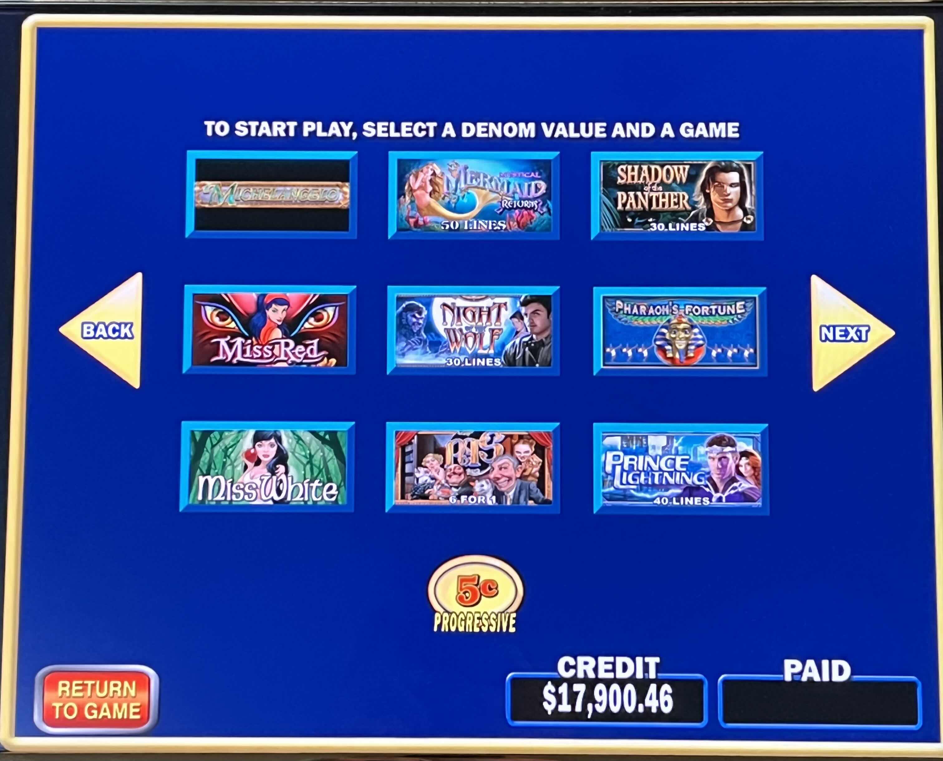 Photo 1 of IGT MULTI GAME WINNERS CHOICE CASINO GAMING MACHINE MODEL 96499417 (READ NOTES)