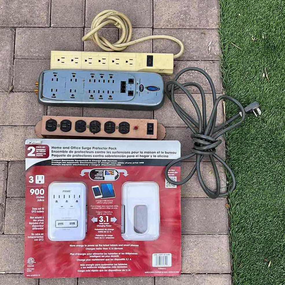 Photo 1 of PRIME MULTI-PORT WALL OUTLET W MULTI OUTLET POWER STRIPS (3)