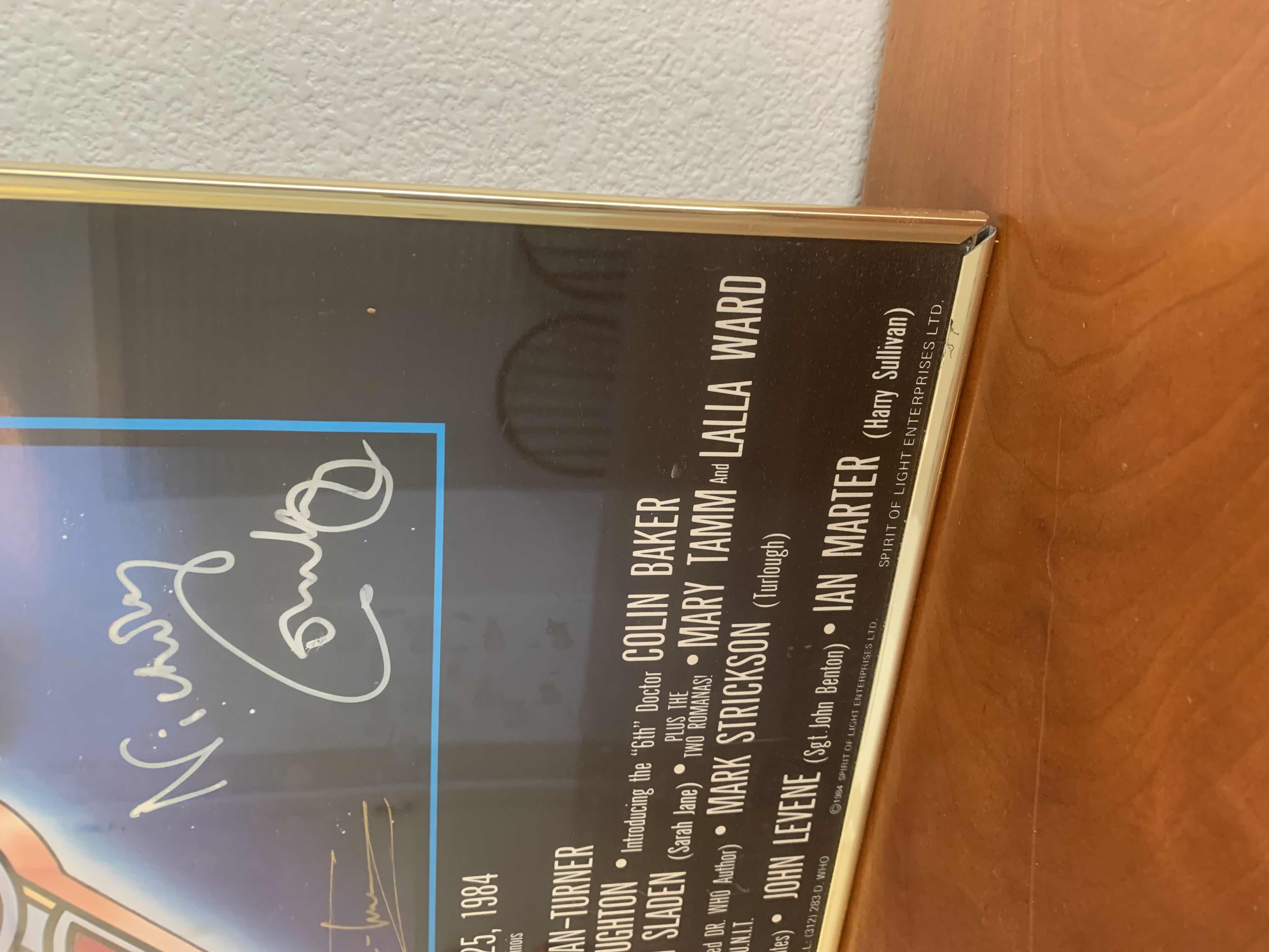 Photo 1 of TARDIS 21 CAST SIGNED PRINT 
GOLD FRAME 
24” x 18”