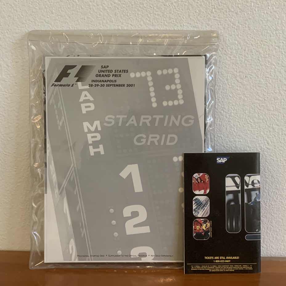 Photo 1 of F1 FORMULA 1 GRAND PRIX OFFICIAL PROGRAM YEAR 2001 IN PLASTIC SLEEVE