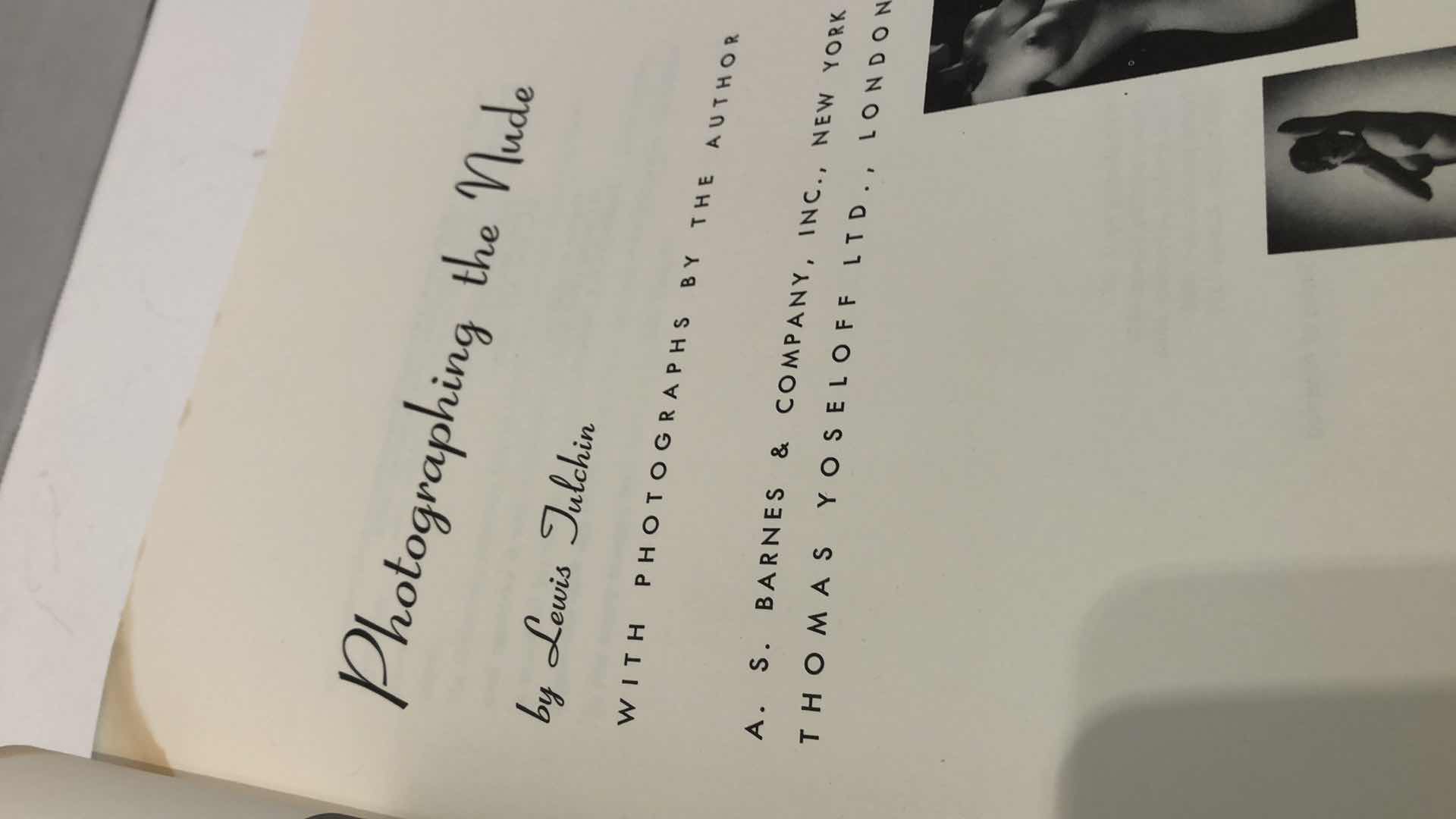 Photo 1 of PHOTOGRAPHING THE NUDE BY LEWIS FULCHIN BOOK