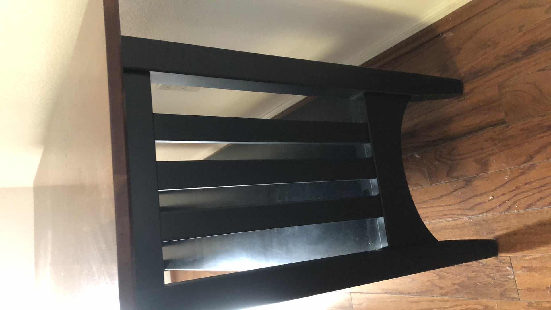 Photo 1 of ETHAN ALLEN ARTS AND CRAFTS SHAKER CHERRY WOOD AND EBONIZED CONSOLE TABLE 55” X 17” H 28”