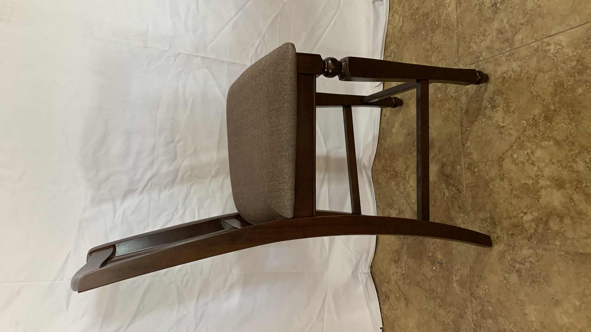 Photo 1 of EAST WEST FURNITURE MAHOGANY UPHOLSTERED DINING CHAIRS 41” TALL
