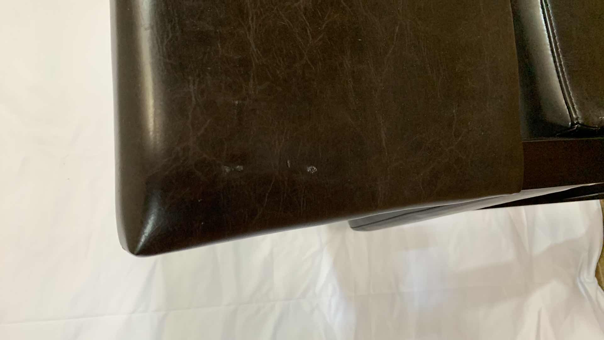 Photo 1 of CHRISTOPHER KNIGHT LEATHER COUNTER STOOL WITH NAIL HEAD TRIM 44” TALL