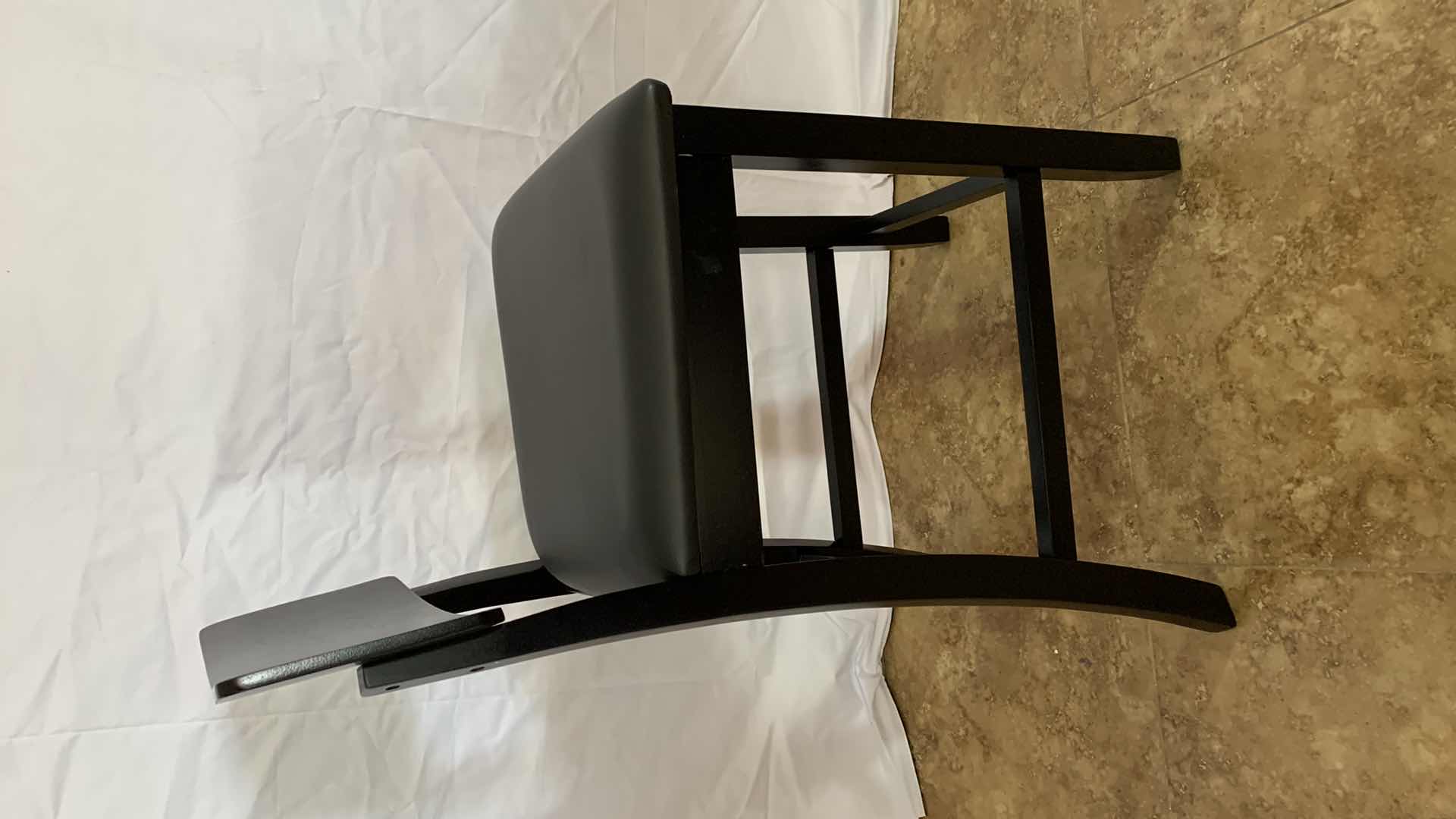 Photo 1 of LINON HOME DECOR BLACK COUNTER STOOL WITH LEATHER SEAT 37” TALL