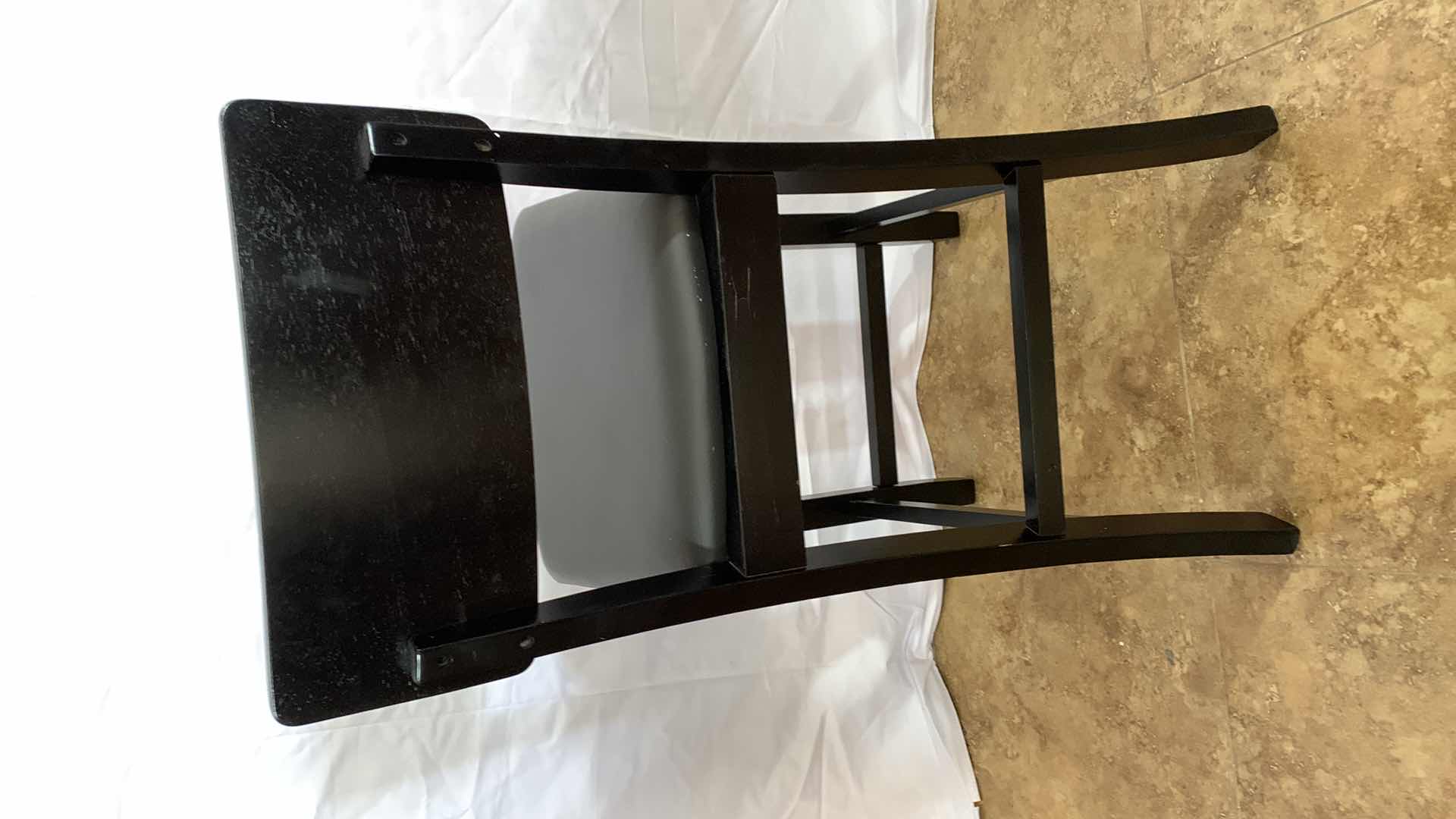 Photo 1 of LINON HOME DECOR BLACK COUNTER STOOL WITH LEATHER SEAT 37” TALL