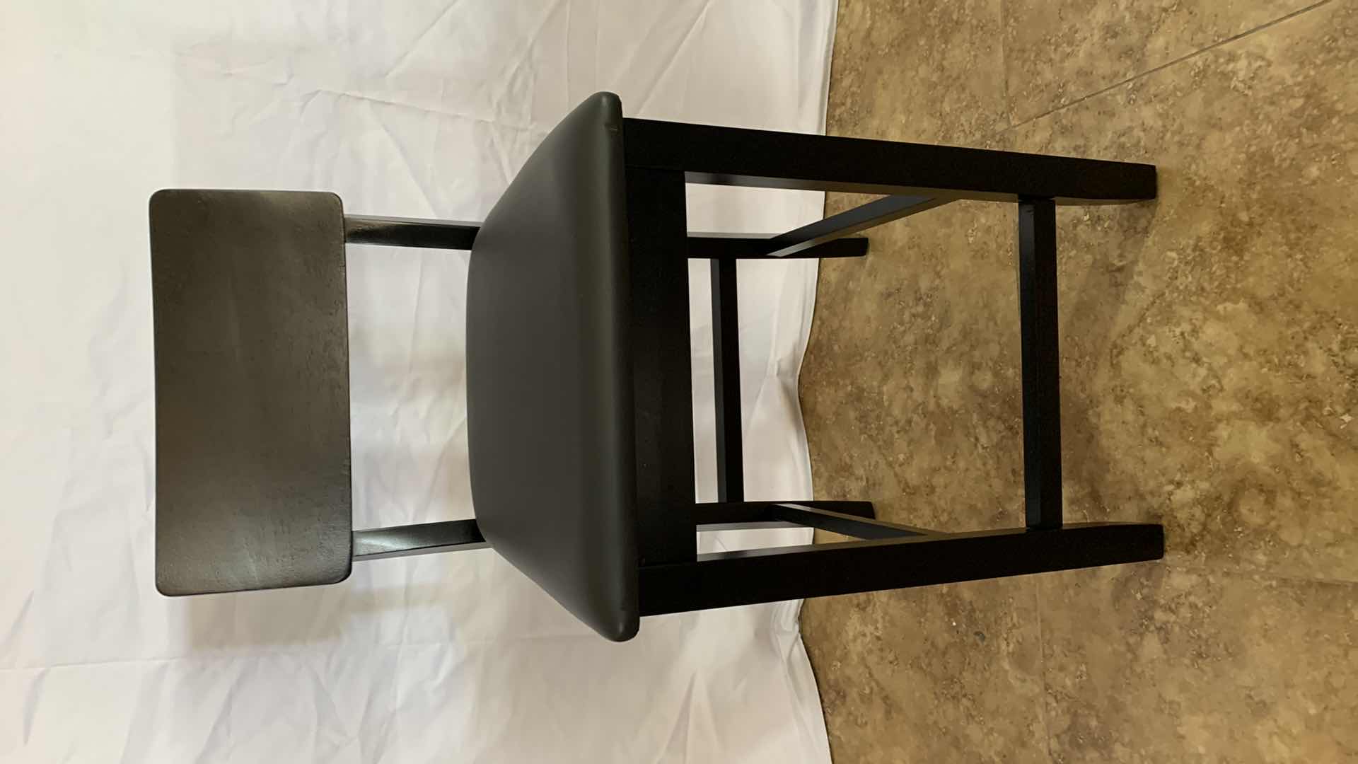 Photo 1 of LINON HOME DECOR BLACK COUNTER STOOL WITH LEATHER SEAT 37” TALL