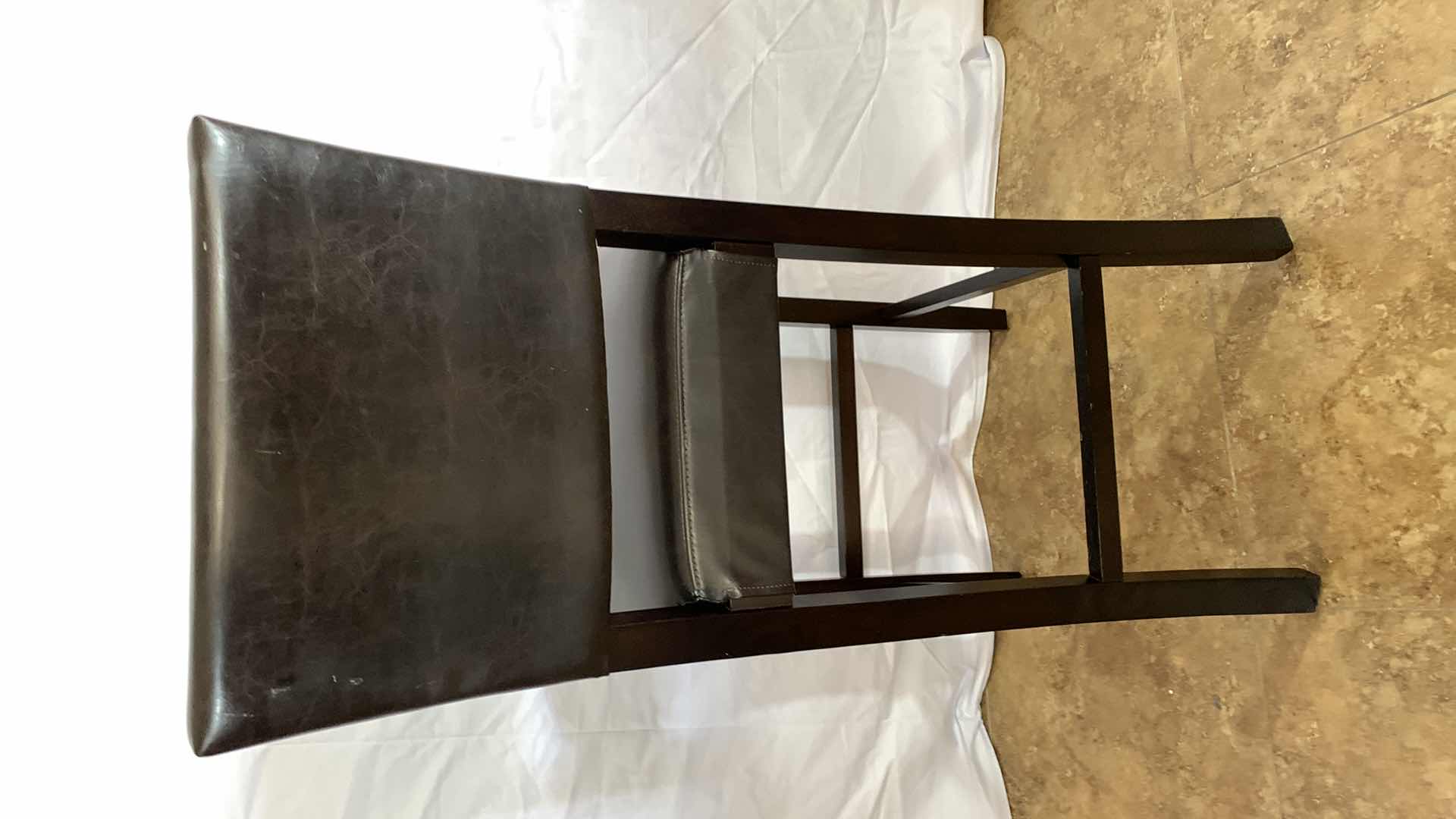 Photo 1 of CHRISTOPHER KNIGHT LEATHER COUNTER STOOL WITH NAIL HEAD TRIM 44” TALL