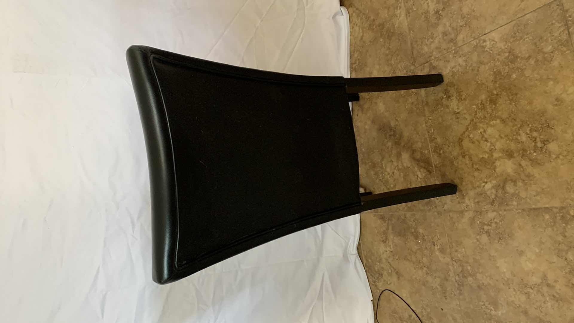 Photo 1 of PARSONS BLACK LEATHER DINING CHAIR 38” TALL