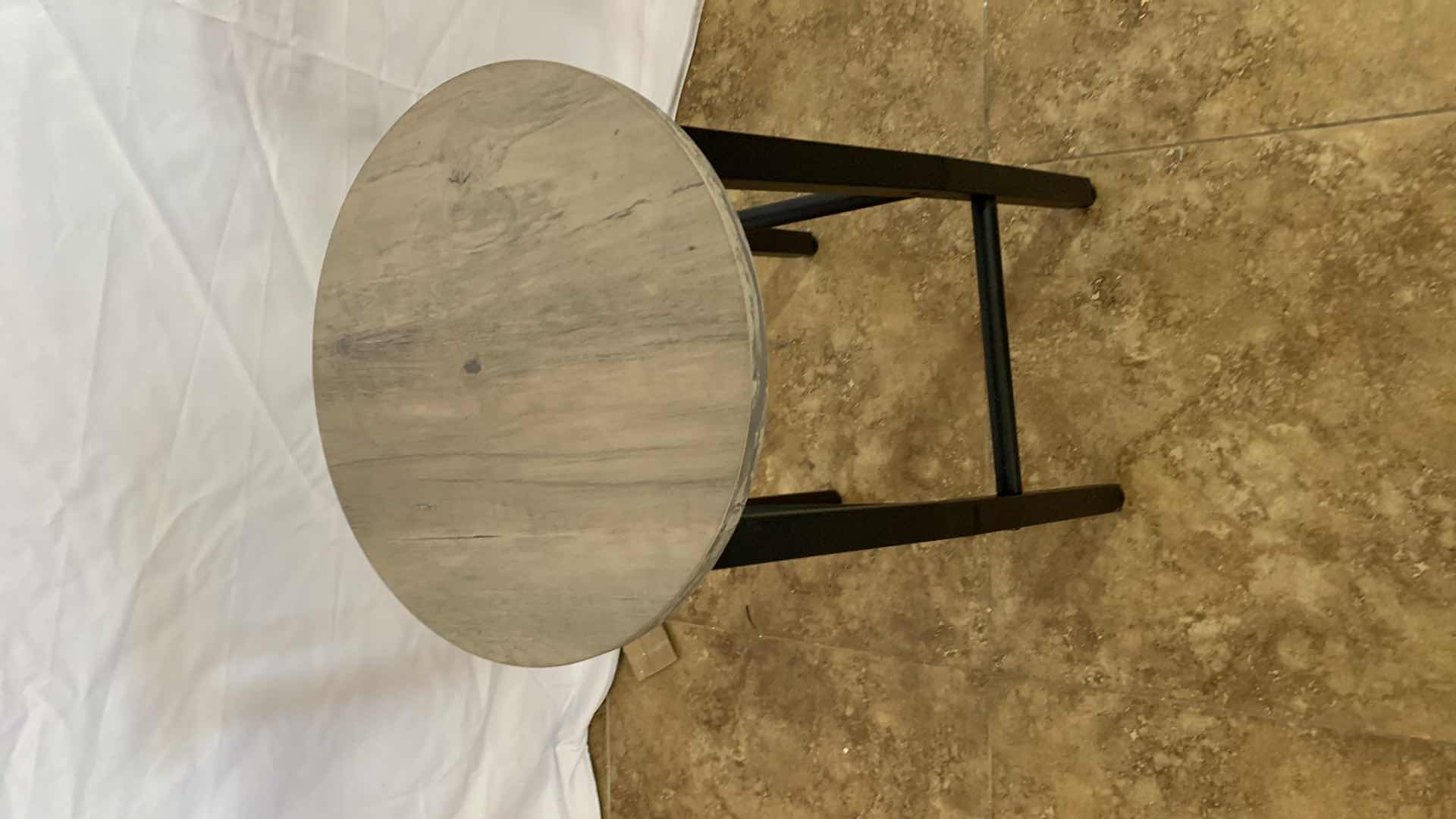 Photo 1 of STEEL AND WOODEN PUB HEIGHT BAR STOOL 25” TALL