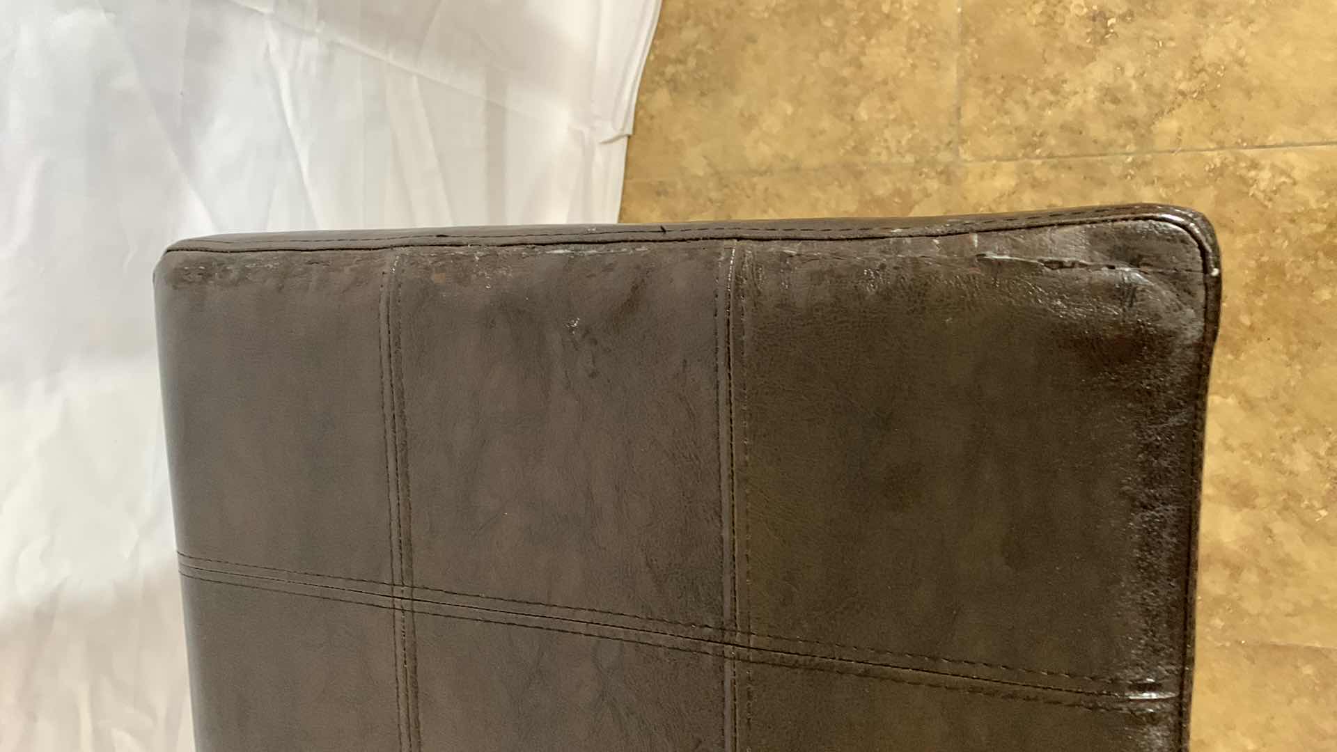 Photo 1 of LINON CLARIDGE BACKLESS COUNTER STOOL WITH NAILHEAD TRIM32” TALL