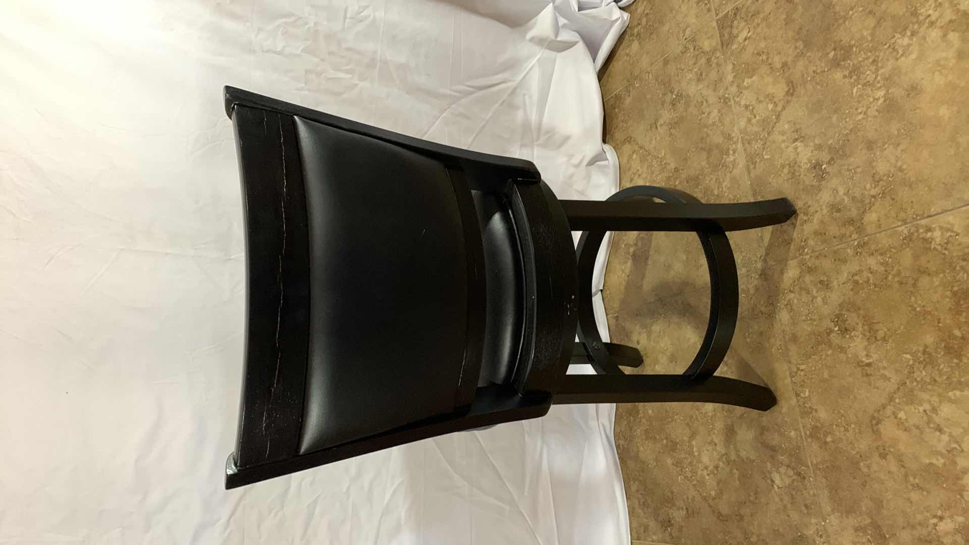 Photo 1 of WOODEN SWIVEL COUNTER STOOL 37” TALL