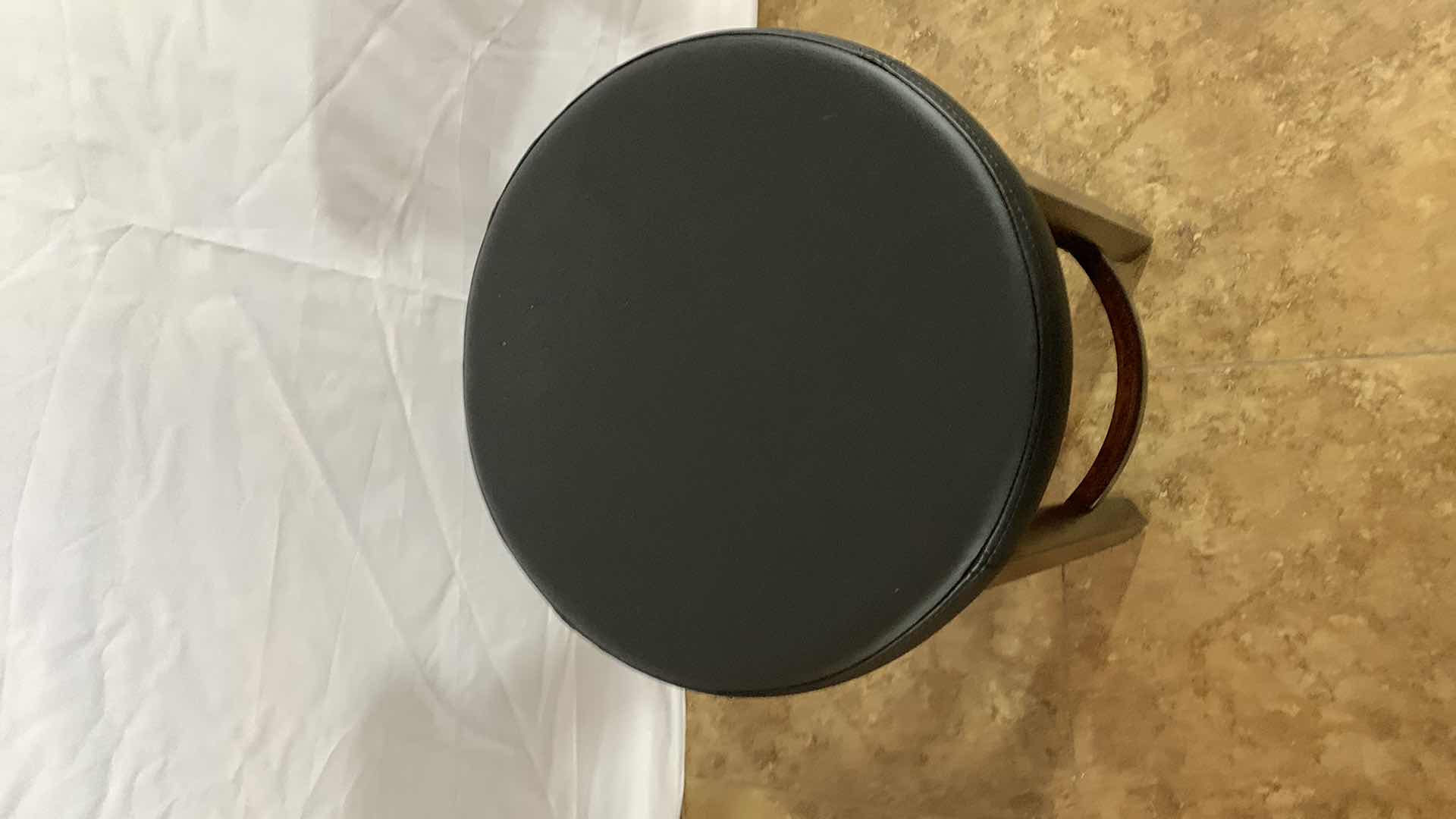 Photo 1 of LINON HOME DECOR WOODEN LEATHER COUNTER SWIVEL COUNTER STOOL 25” TALL