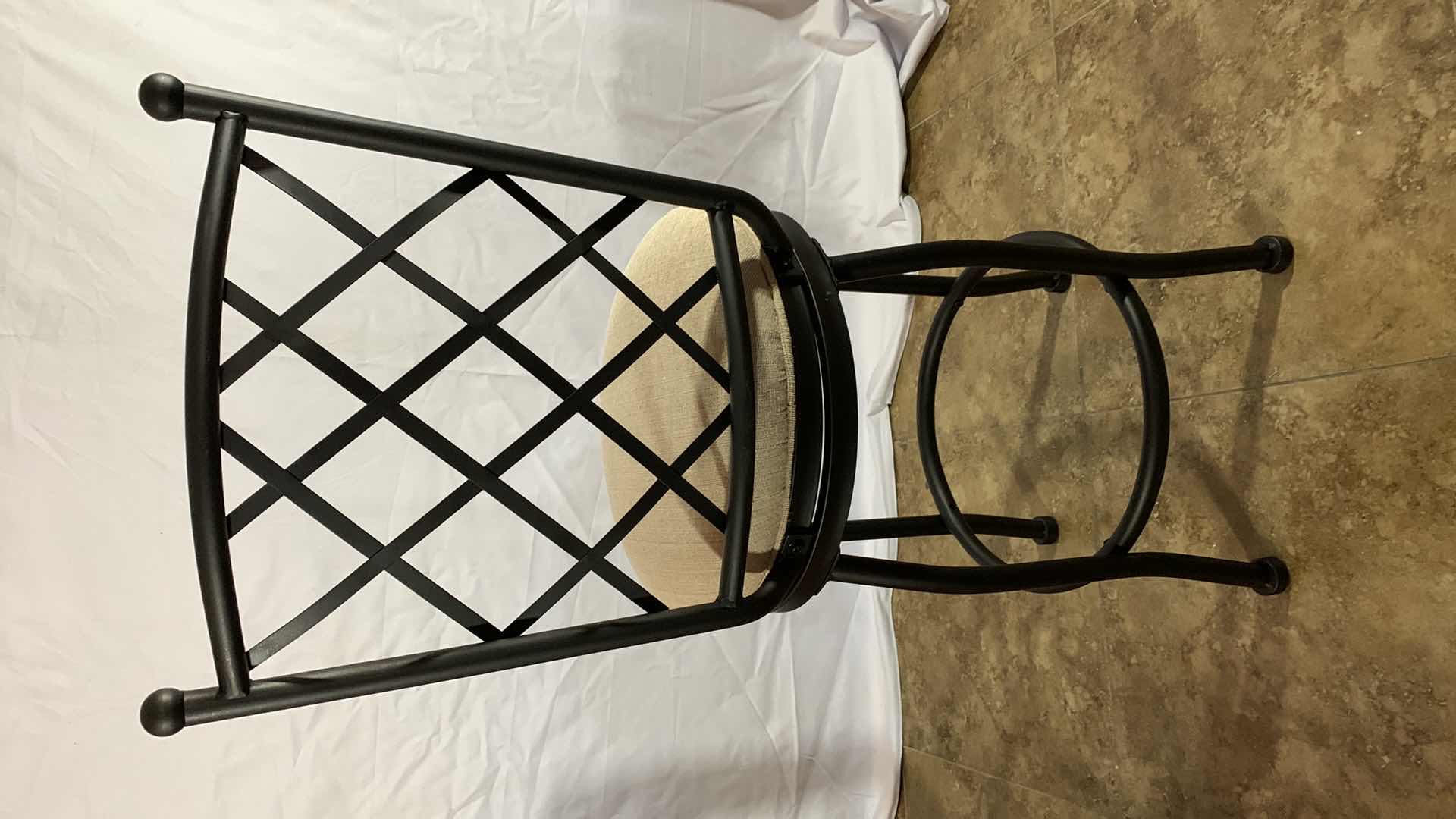 Photo 1 of HOME SQUARE TRISTAN METAL AND FABRIC COUNTER SWIVEL STOOL 41” TALL