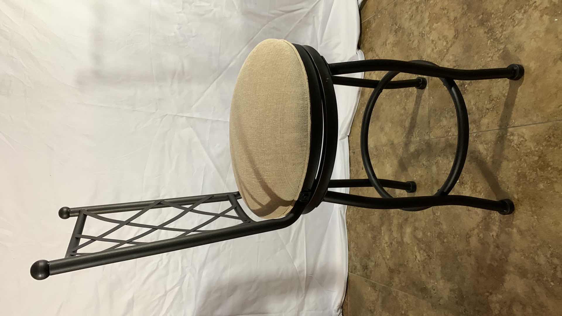 Photo 1 of HOME SQUARE TRISTAN METAL AND FABRIC COUNTER SWIVEL STOOL 41” TALL