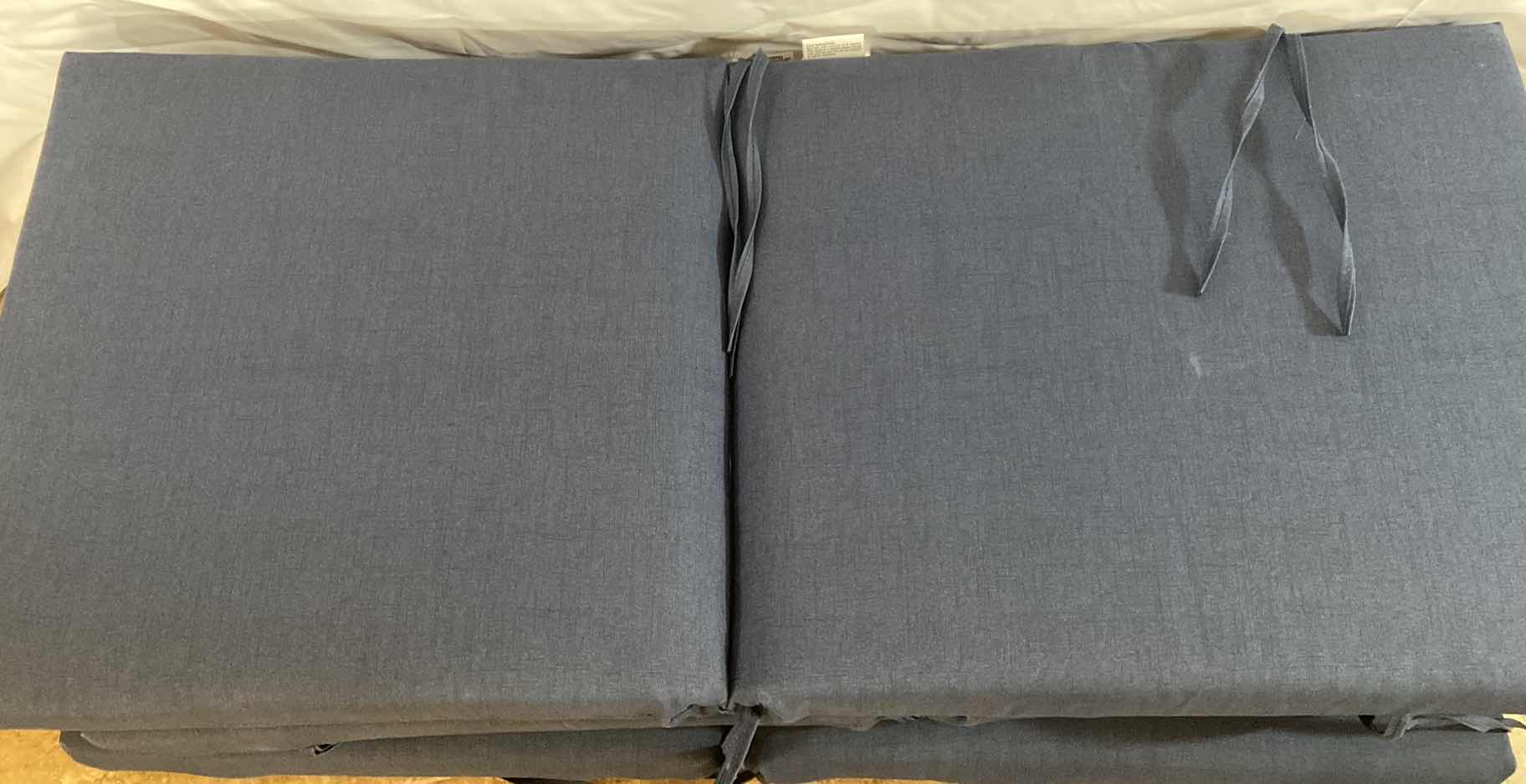 Photo 1 of 3-PATIO CHAIR SEAT CUSHIONS 44” X 20” POLYESTER MATERIAL