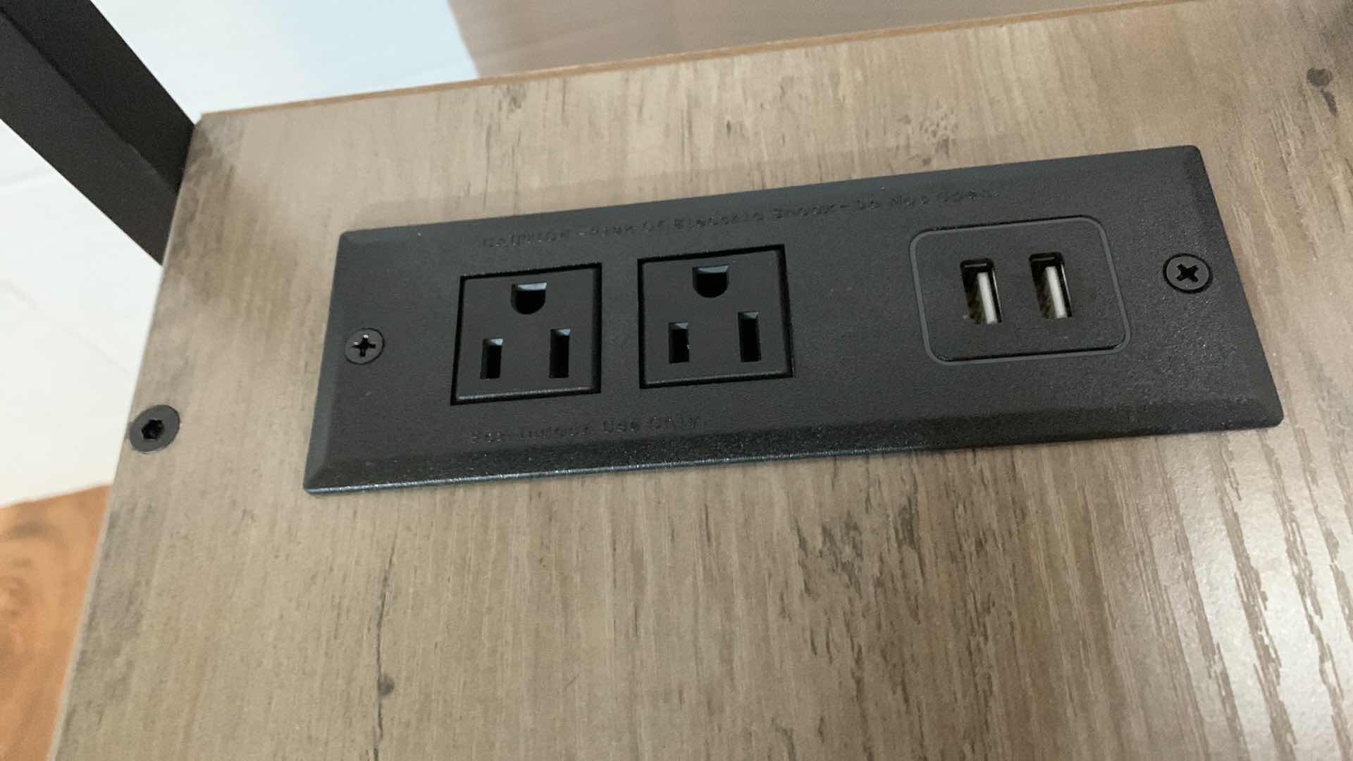 Photo 1 of WOODEN END TABLE WITH USB CHARGING STATION AND ELECTRICAL OUTLETS 12” X 19” H 24”
