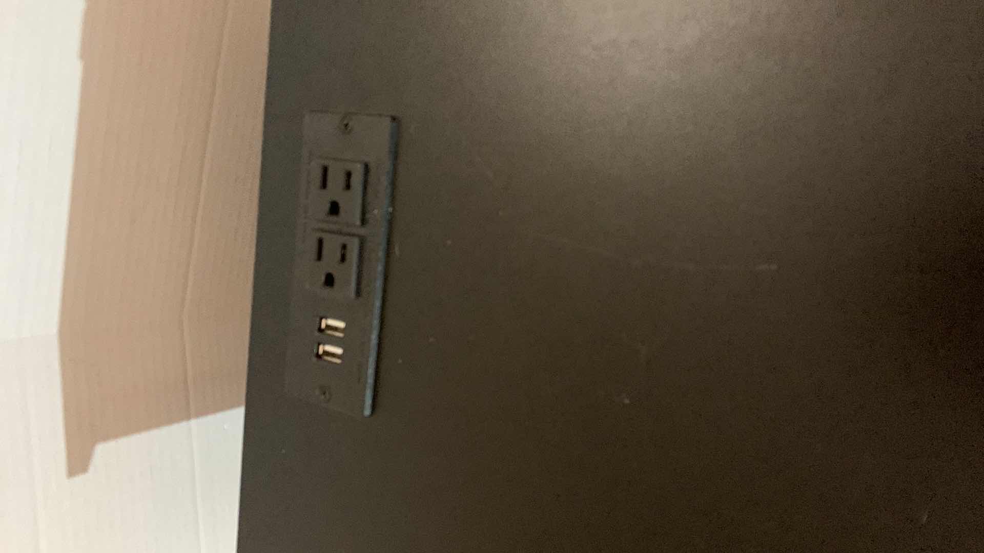 Photo 1 of RETTIC WOODEN END TABLE WITH USB CHARGING STATION AND ELECTRICAL OUTLETS 16” X 16” H 24”