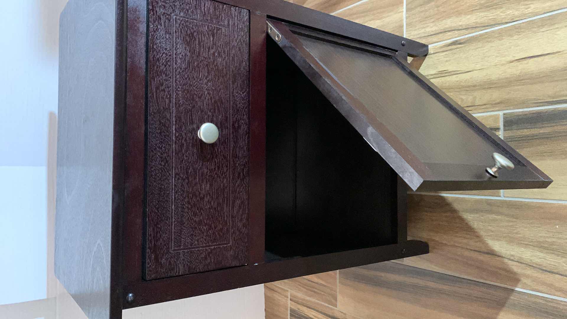 Photo 1 of HONE SQUARE ANTIQUE WALNUT NIGHTSTAND 19” X 15” H 26”