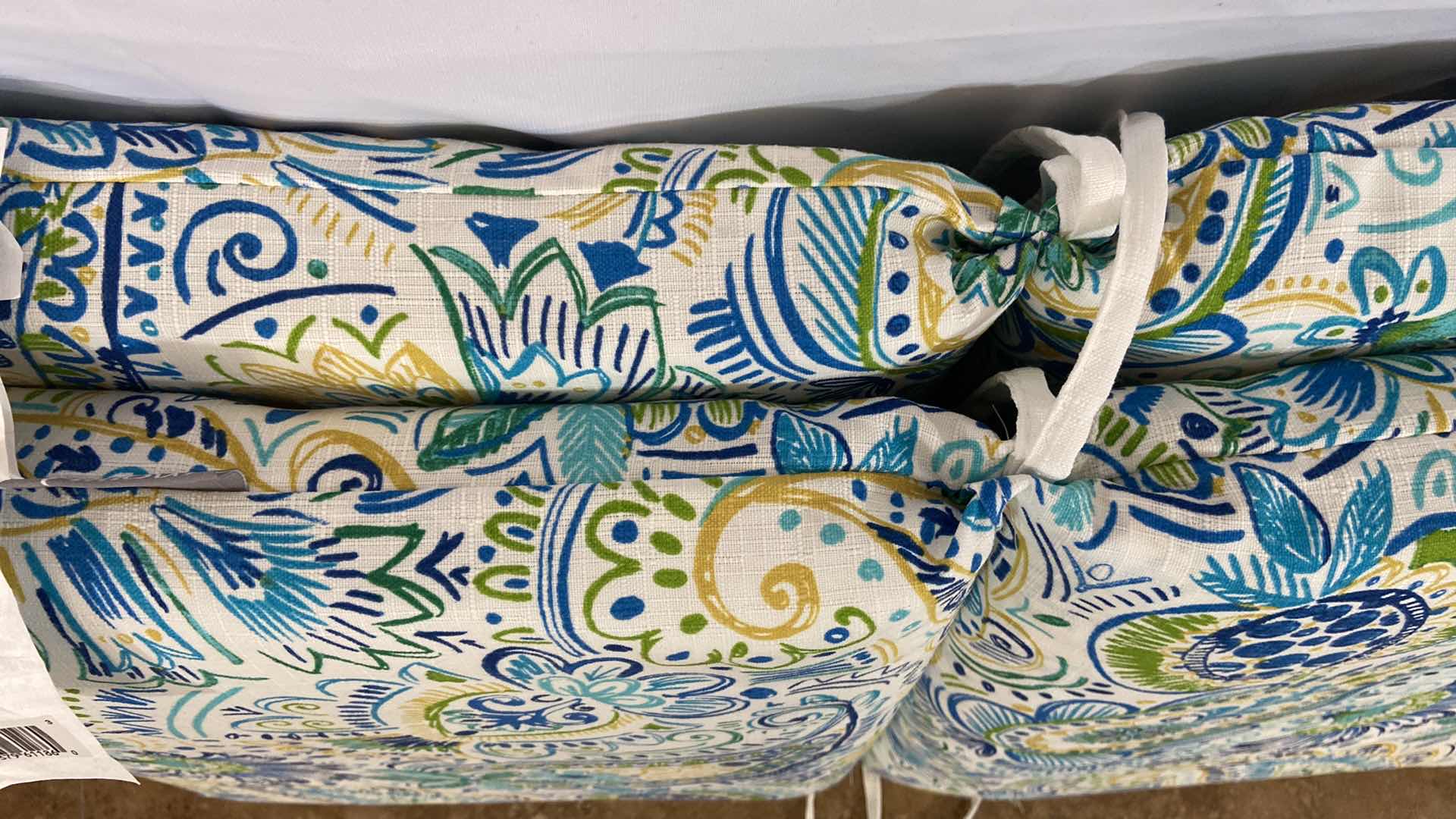 Photo 1 of 2-PATIO CHAIR SEAT CUSHIONS 36” X 18” POLYESTER MATERIAL