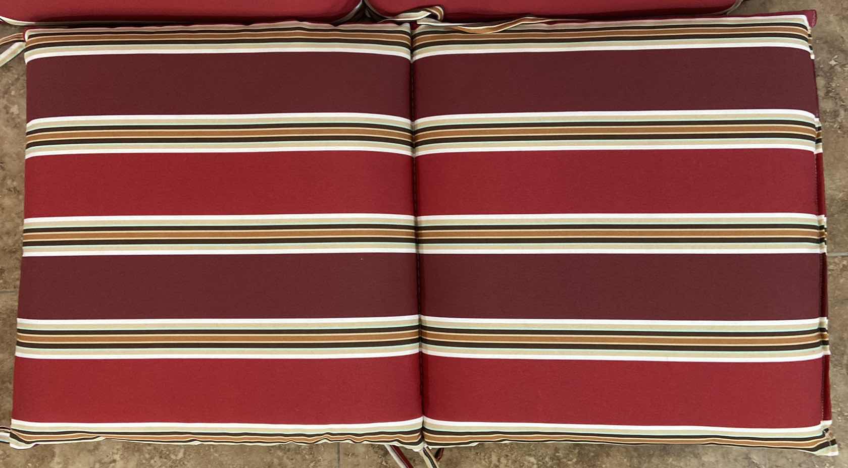 Photo 3 of 2-PATIO CHAIRS SEAT CUSHIONS 36” X 19” POLYESTER MATERIAL