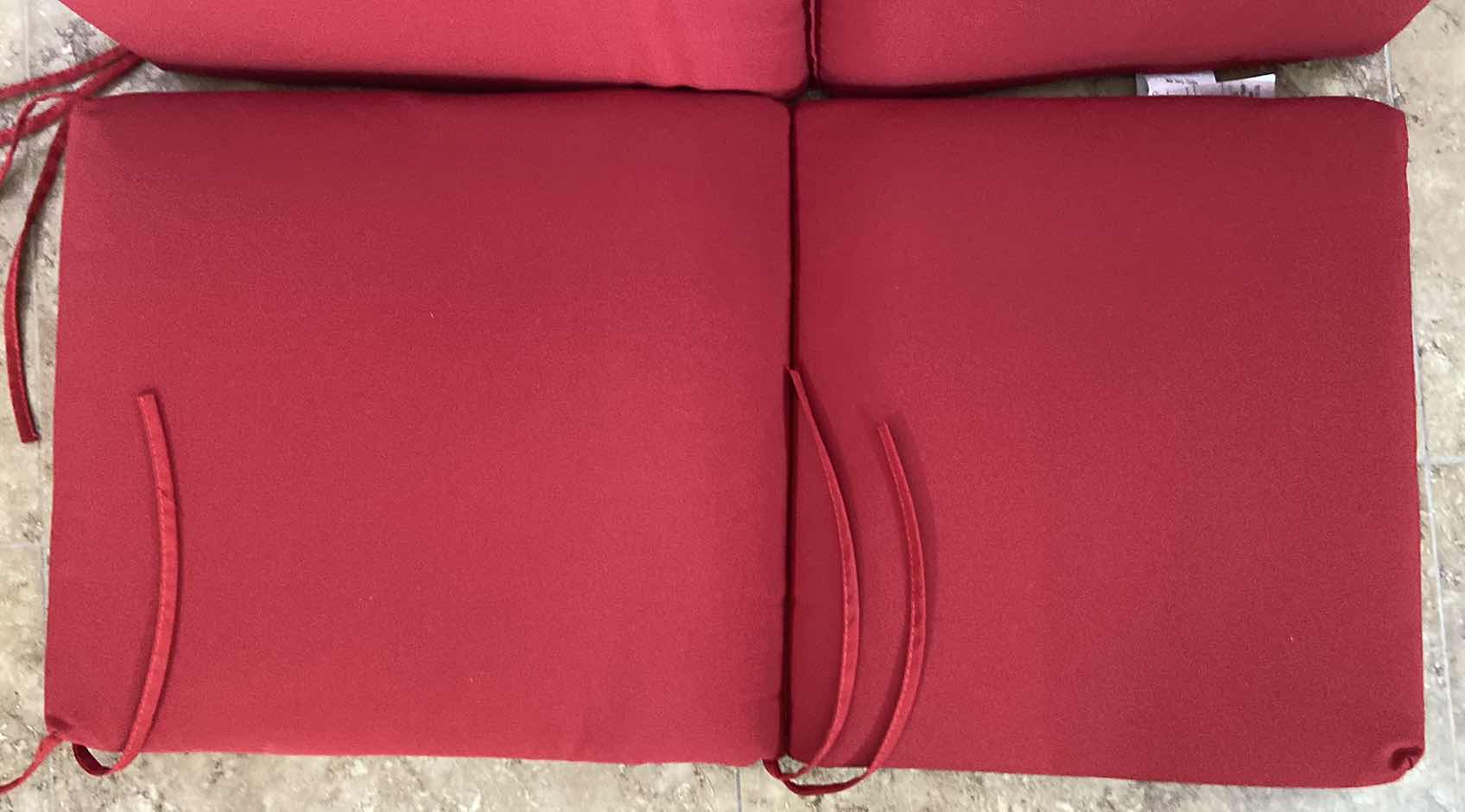 Photo 1 of 2-PATIO CHAIR SEAT CUSHIONS 36” X 18” POLYESTER MATERIAL