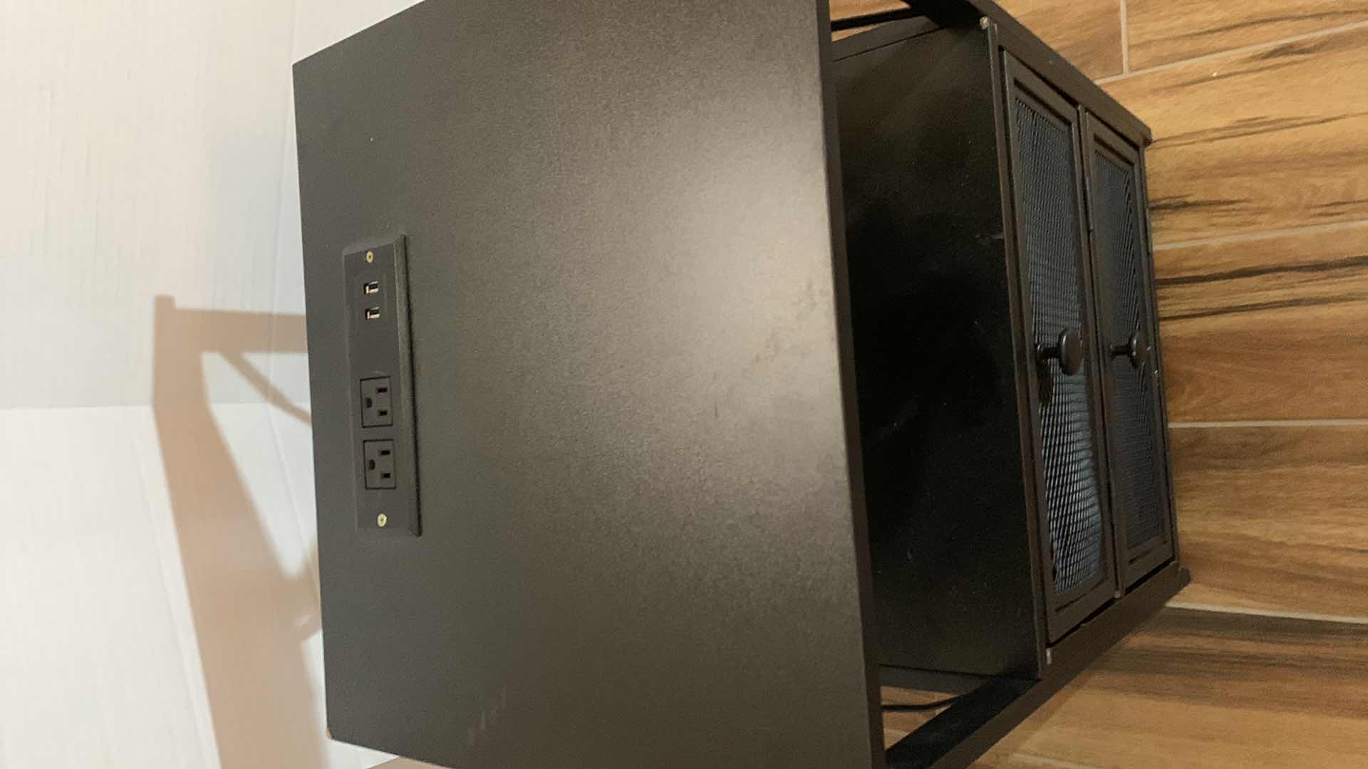 Photo 1 of VECELO MODERN NIGHT WITH USB CHARGING STATION AND ELECTRICAL OUTLETS AND FLIP DOWN DRAWERS 16” X 14” H 24”