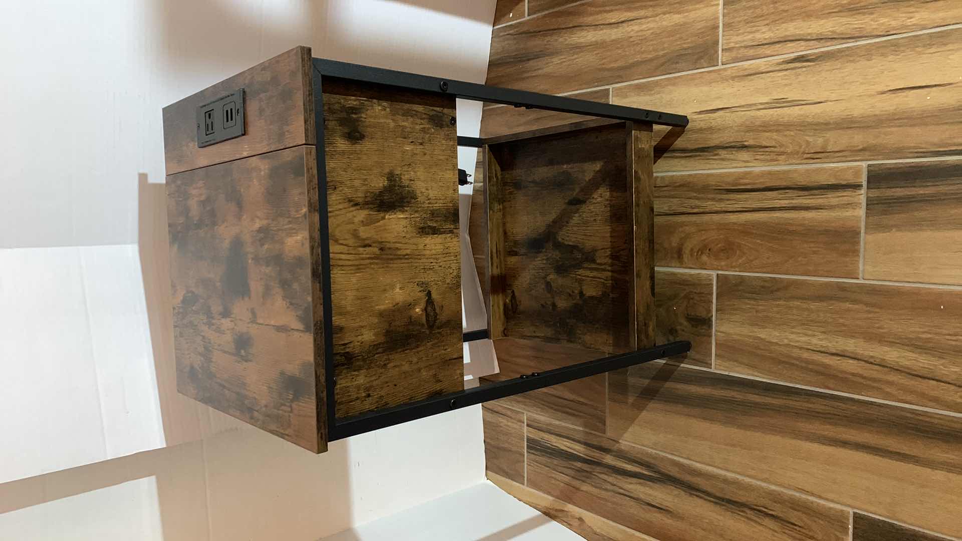 Photo 1 of 2 DRAWER NIGHTSTAND WITH USB CHARGING STATION AND ELECTRICAL OUTLETS 15” X 15” H 27”