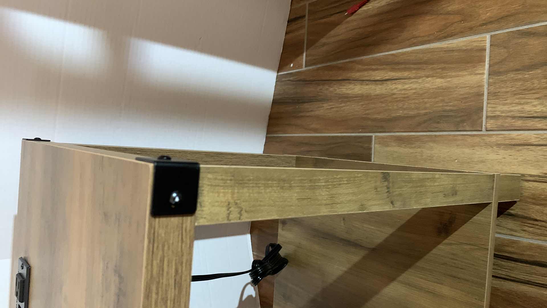 Photo 1 of WOODEN END TABLE WITH USB CHARGING STATION AND ELECTRICAL OUTLETS 16” X 16” H 23”