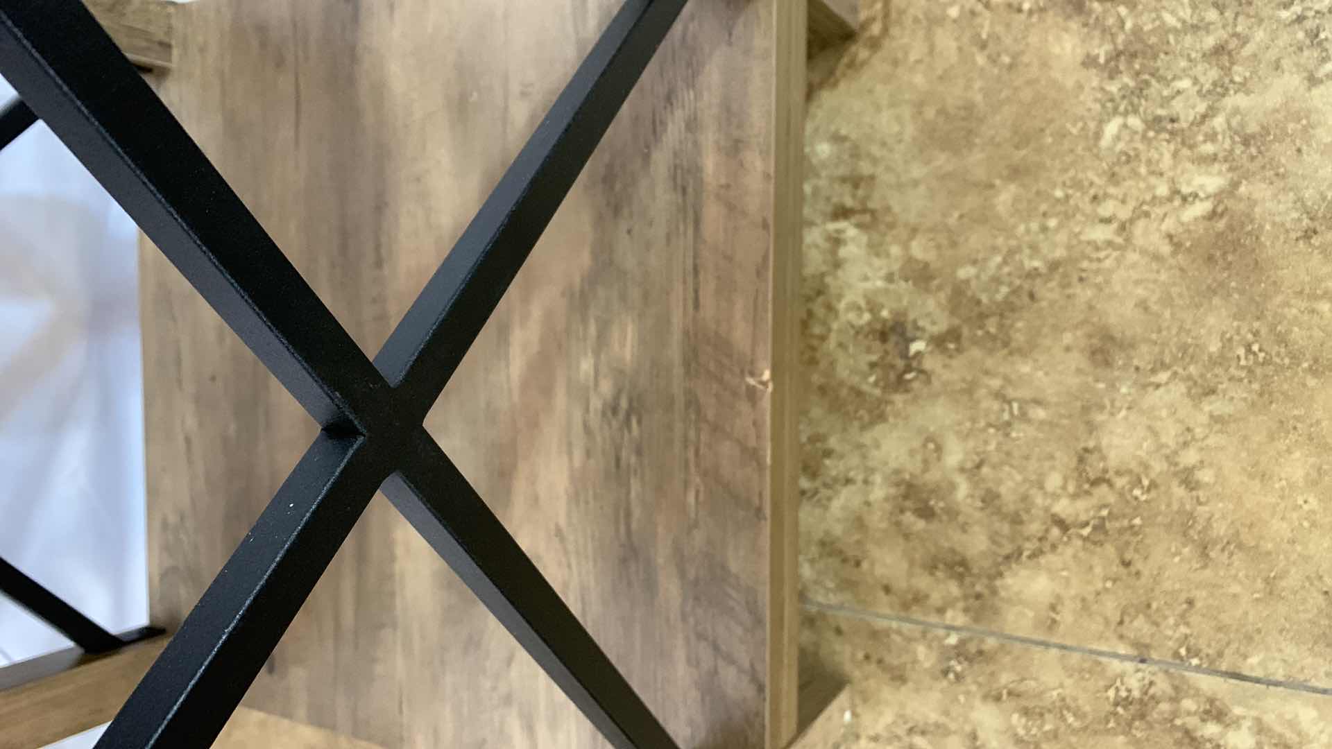 Photo 1 of BESTCO SQUARE SIDE TABLE WITH METAL ACCENTS 16” X 16” H 22”