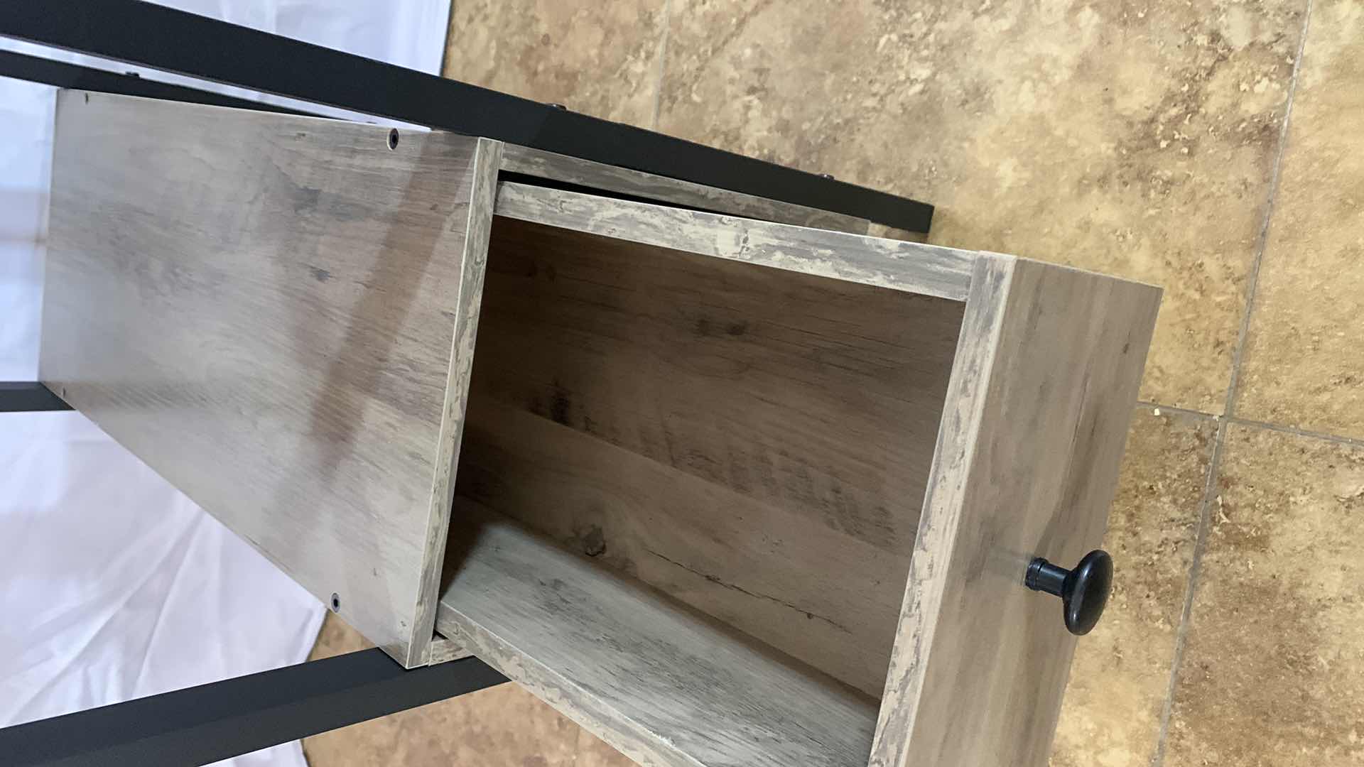 Photo 2 of NARROW WOODEN END TABLE WITH 2 DRAWERS 12” X 24” H 24”