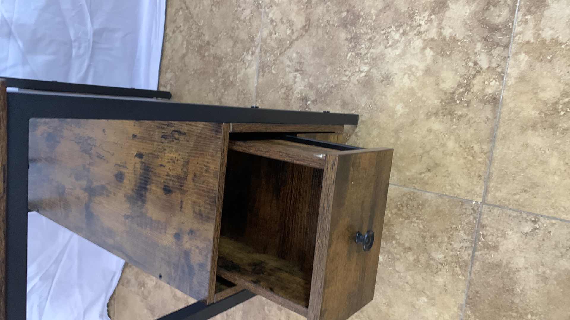 Photo 1 of NARROW WOODEN END TABLE WITH USB CHARGING STATION AND ELECTRICAL OUTLETS AND STORAGE AREA 12” X 24” H 24”