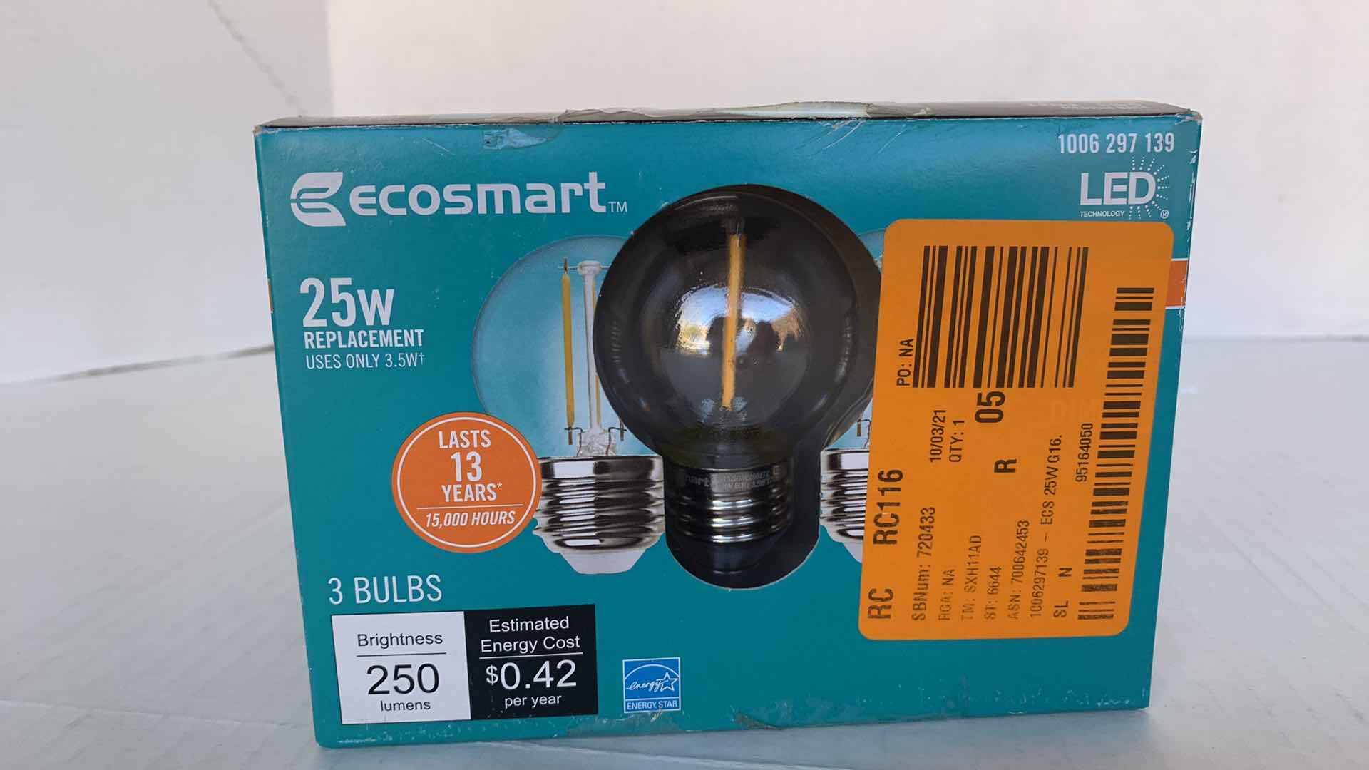 Photo 1 of 4-PACKS OF ECOSMART LED LIGHT BULBS 25W
