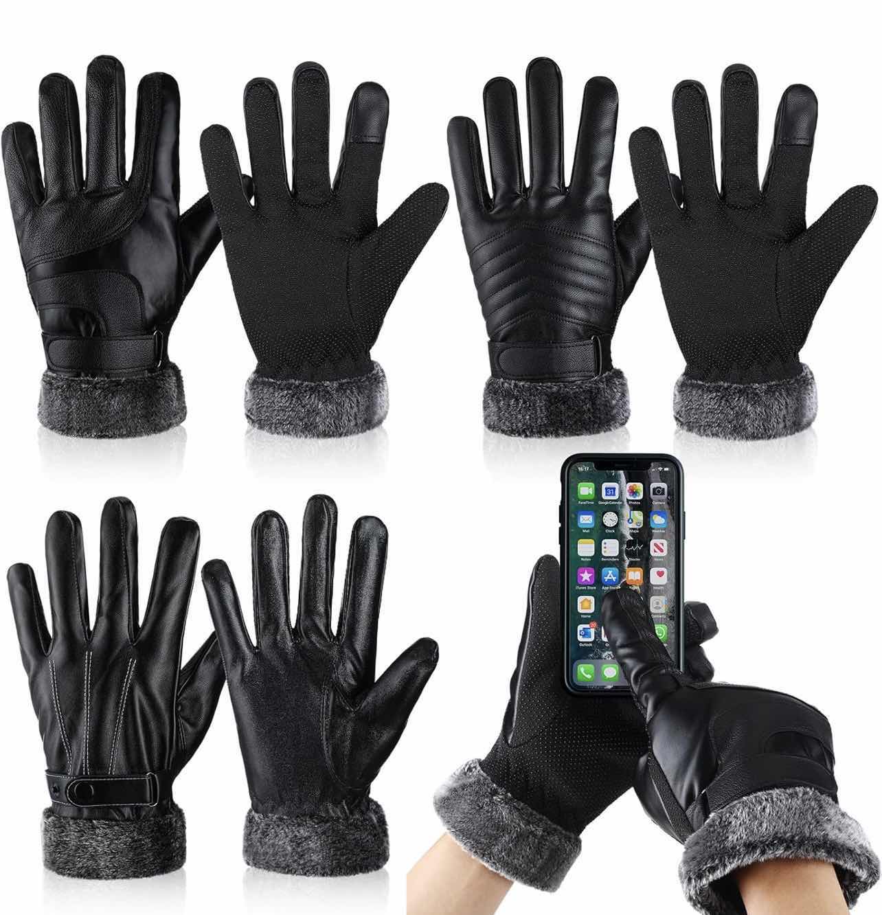 Photo 1 of 6 PAIRS LEATHER GLOVES FOR TOUCHSCREEN
