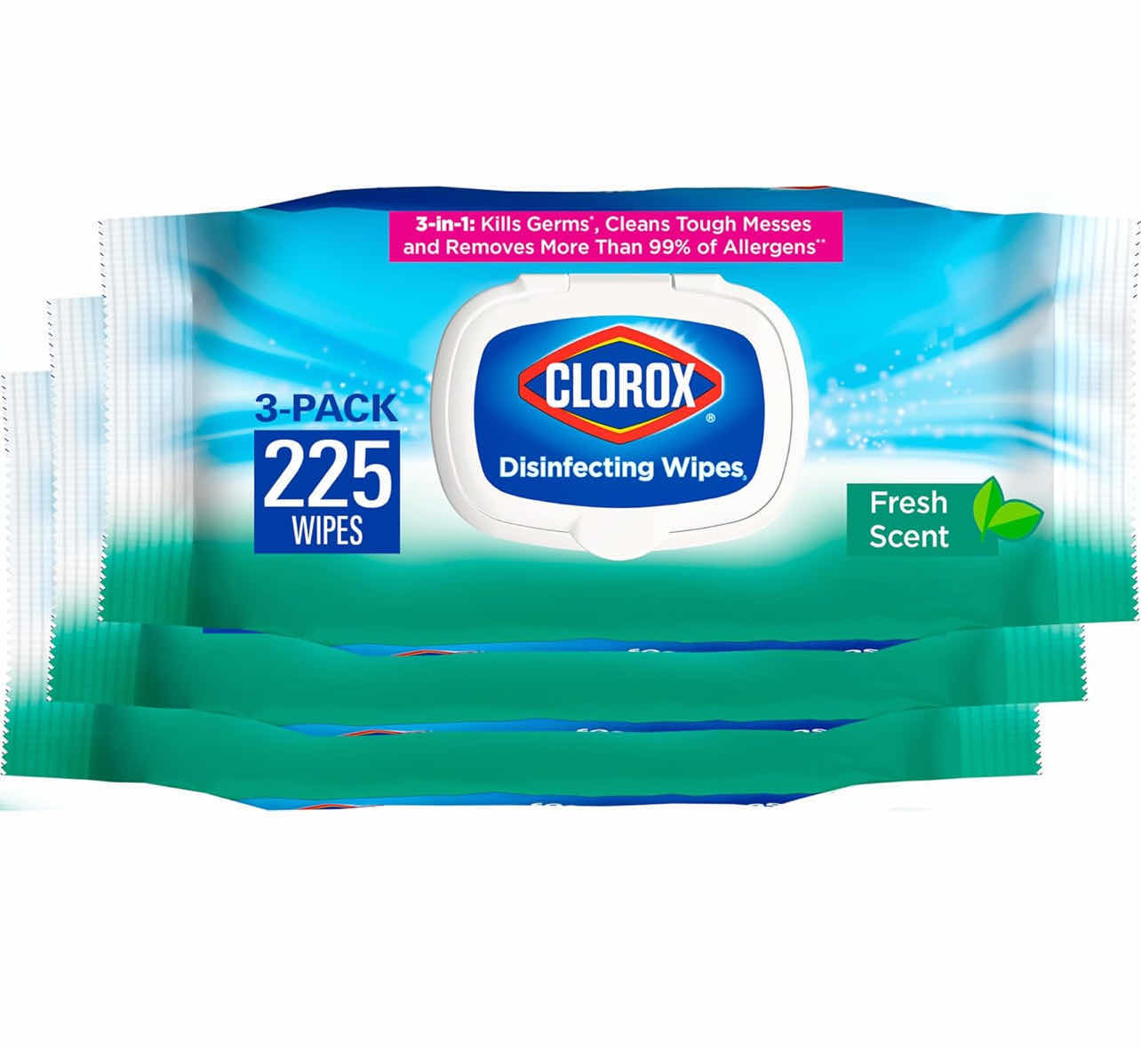 Photo 1 of CLOROX DISINFECTING WIPES, 75 CLEANING WIPES, PACK OF 3