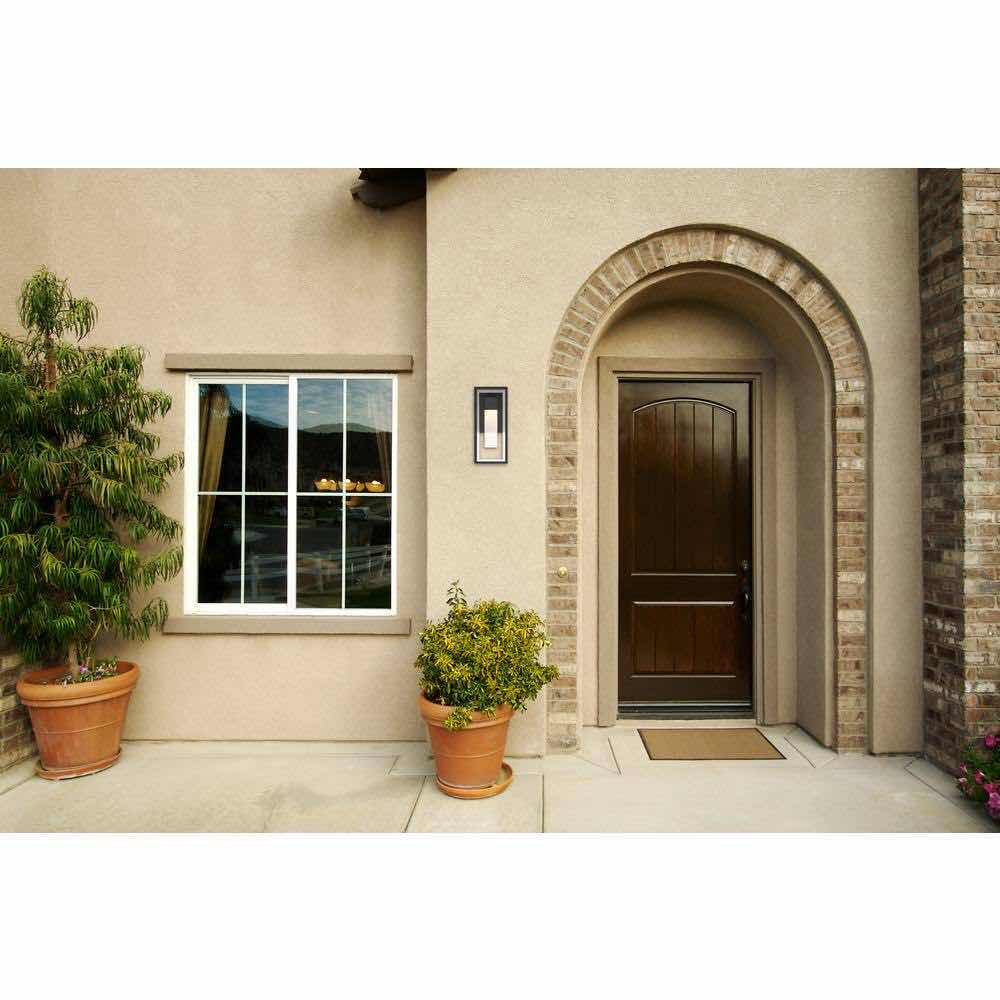 Photo 1 of 12” MATTE BLACK OUTDOOR HARDWIRE LED WALL SCONCE