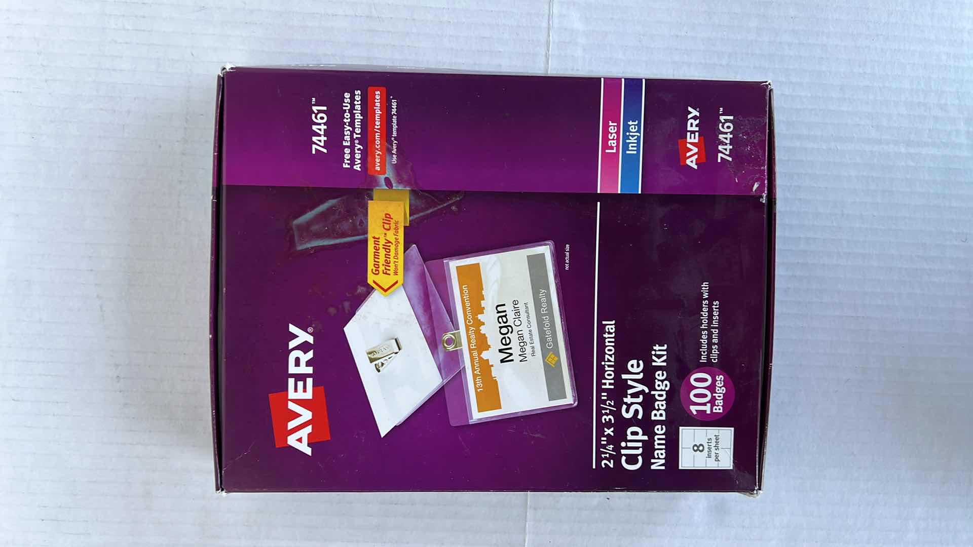 Photo 1 of AVERY 2 1/4” X 3 1/2” HORIZONTAL CLIP NAME BADGE KIT