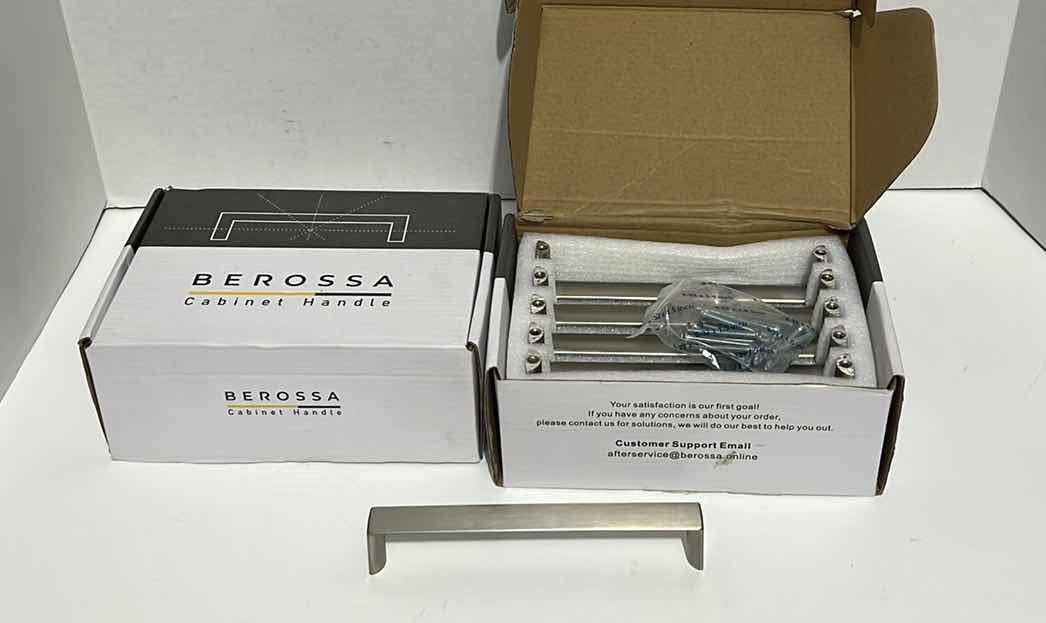 Photo 1 of 2-BRUSHED NICKEL CABINET HANDLES