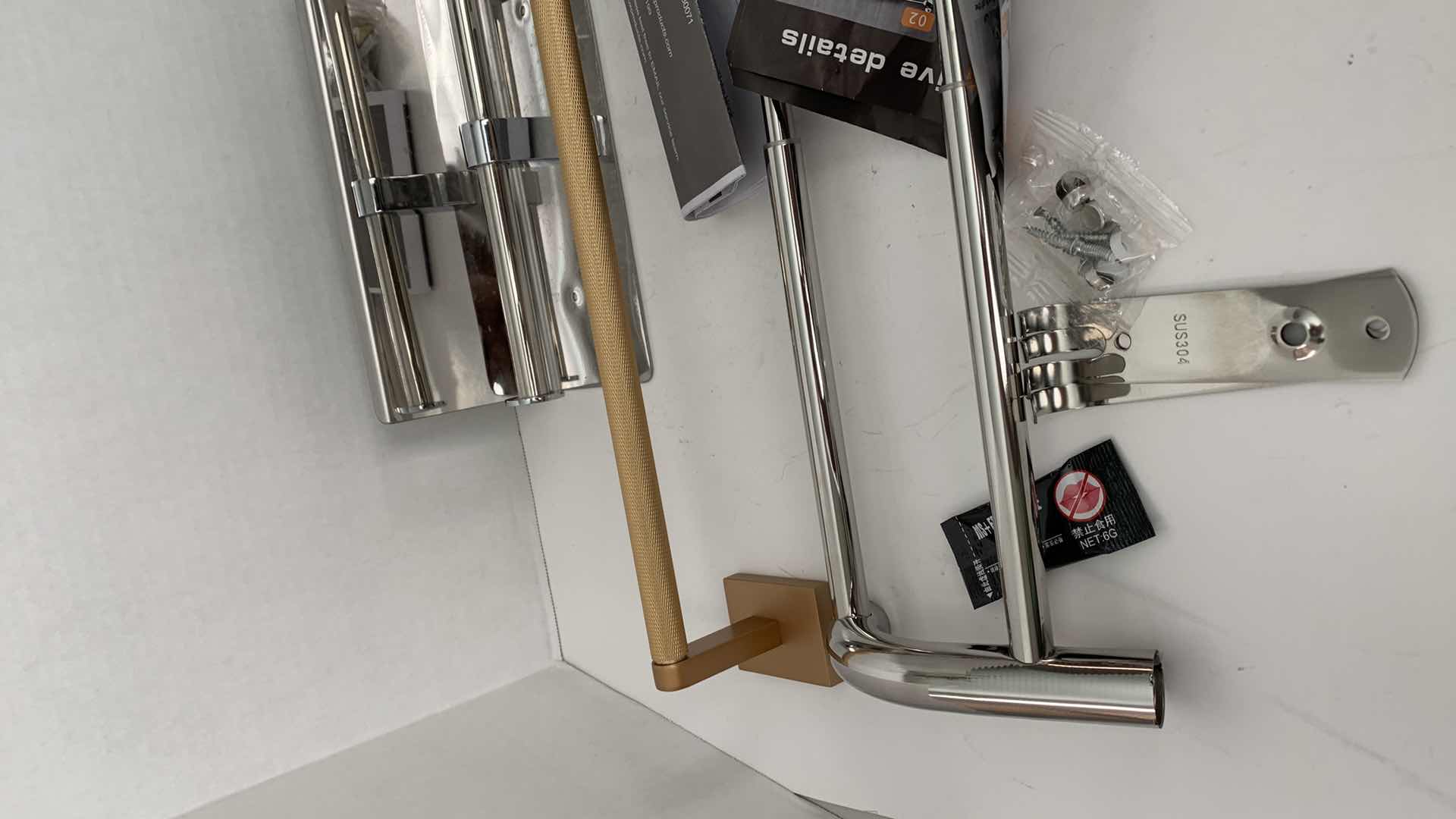 Photo 1 of 2-TOWEL RACKS AND A DOUBLE TOILET ROLL HOLDER