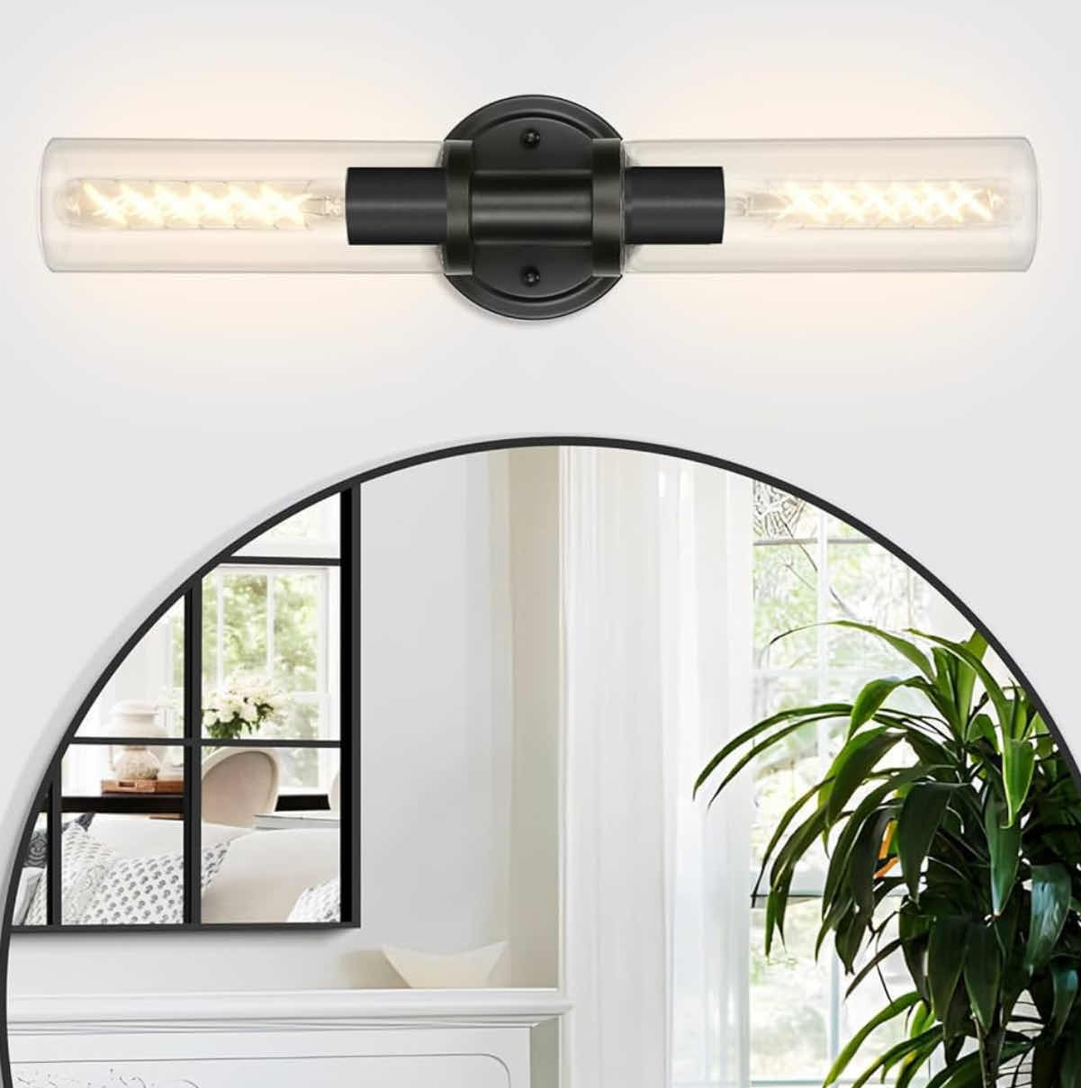 Photo 1 of CANMEIJIA 2-LIGHT BLACK BATHROOM VANITY LIGHT FIXTURES OVER MIRROR E26 BASE. - LOT 4