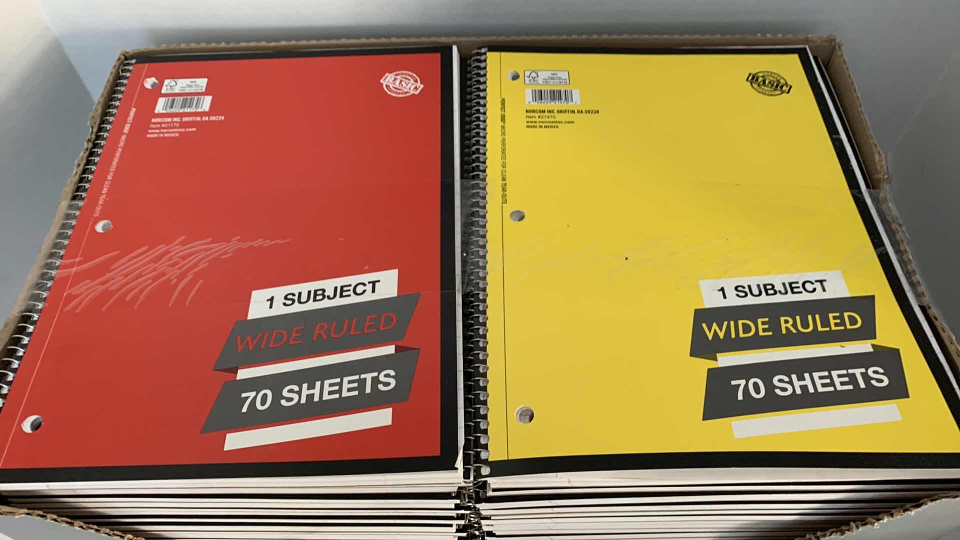 Photo 1 of CASE OF 1 SUBJECT WIDE RULED NOTEBOOKS
