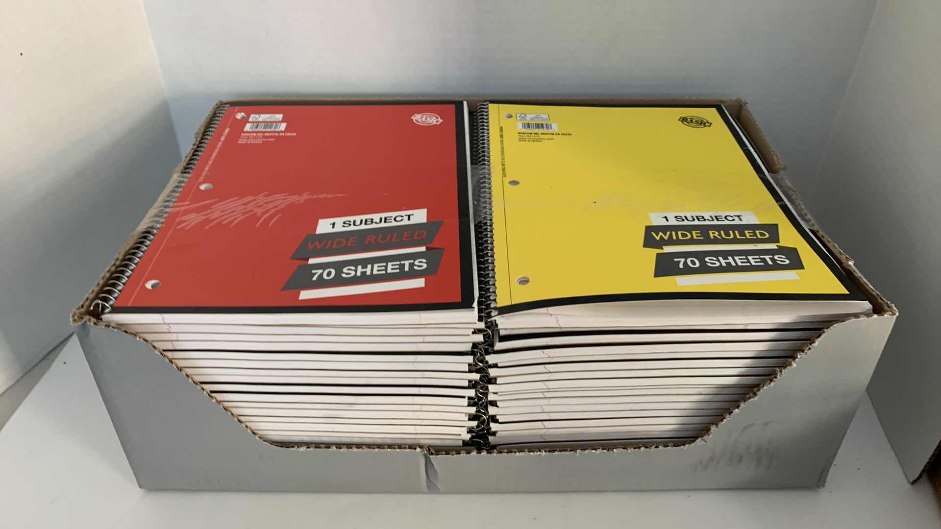 Photo 1 of CASE OF 1 SUBJECT WIDE RULED NOTEBOOKS