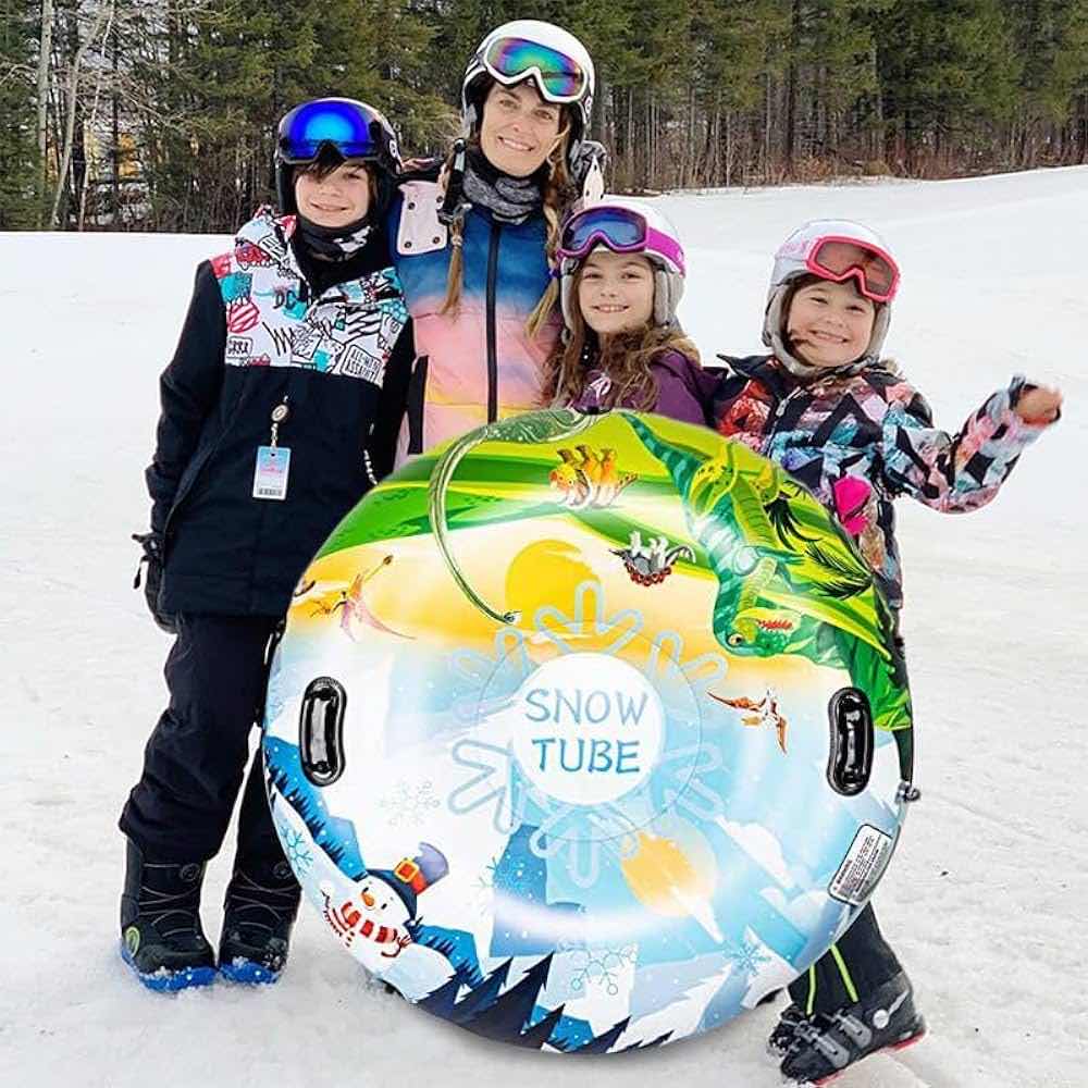 Photo 1 of HOZEN 47” HEAVY DUTY SNOW TUBE FOR SLEDDING, INCLUDES PORTABLE BAG DONUTS/SHARK