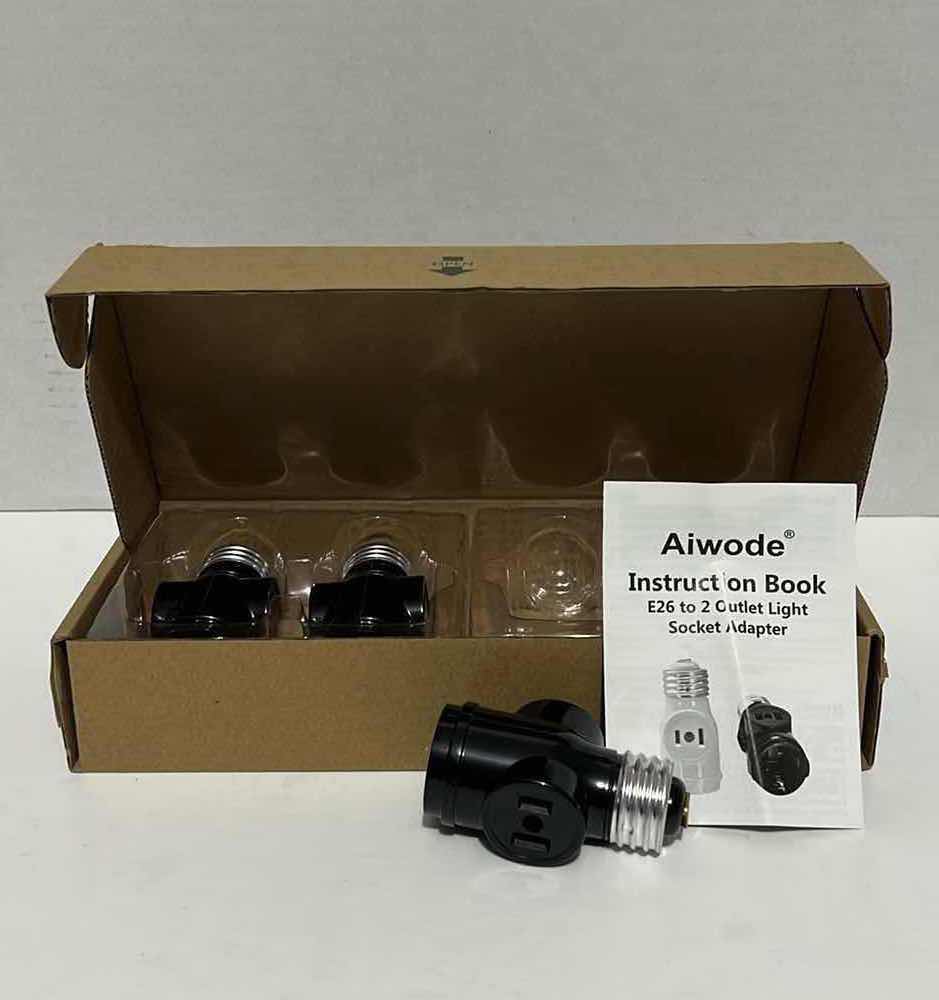 Photo 1 of AIWODE E26 TO 2 OUTLET LIGHT SOCKET ADAPTER