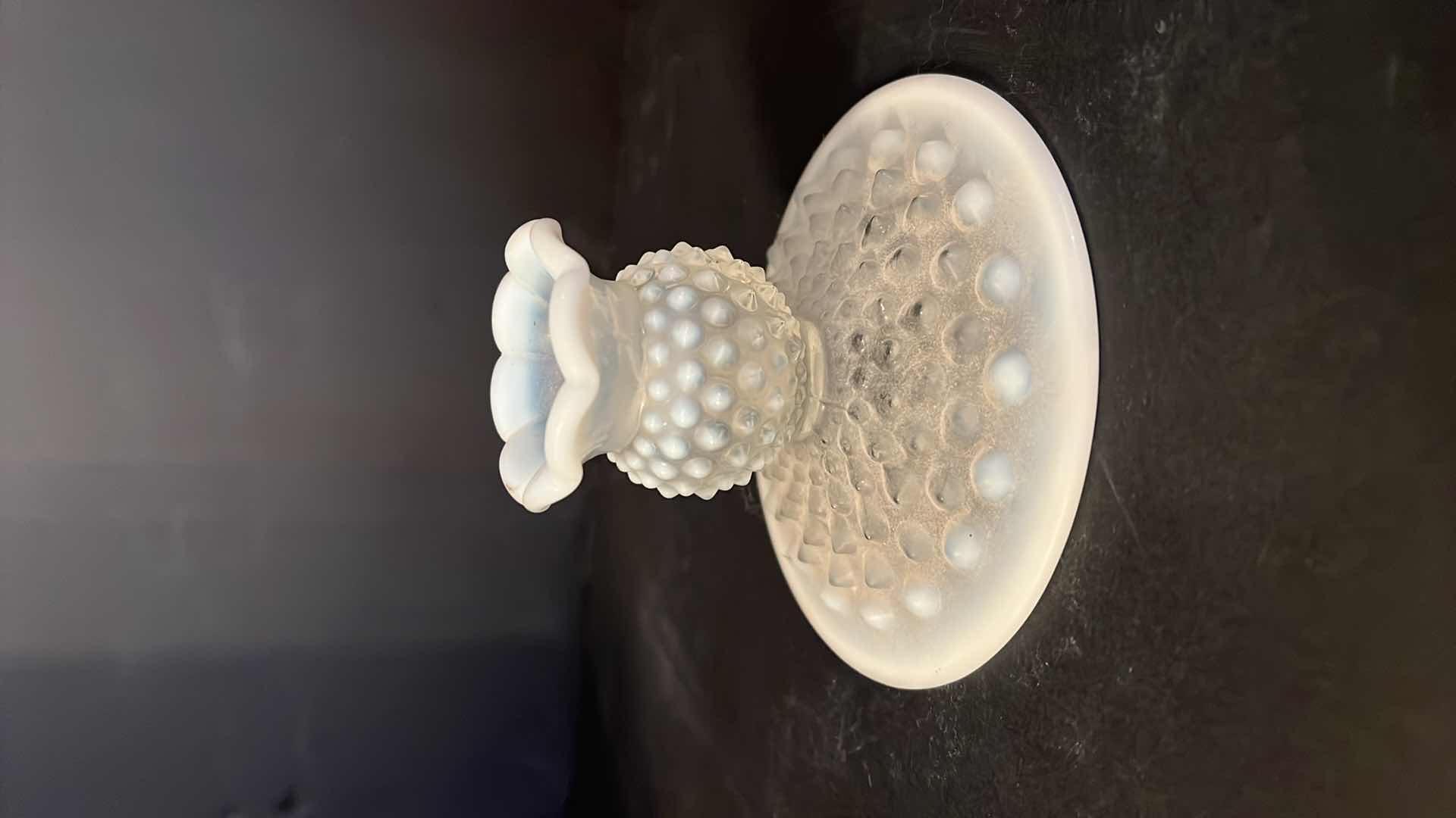Photo 1 of 1-VINTAGE FENTON HOBNAIL MILK CANDLE STICK HOLDER