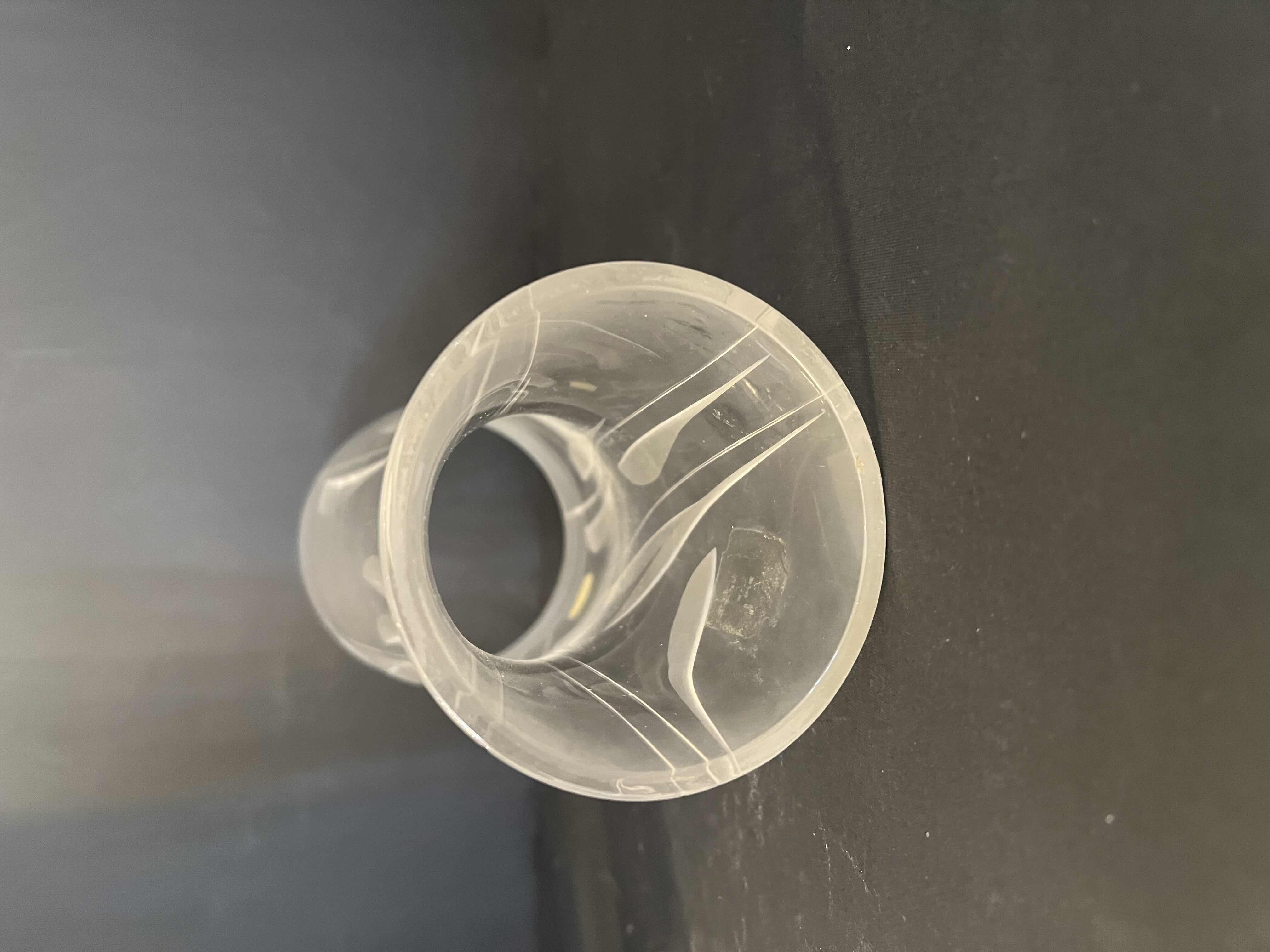 Photo 2 of 2-ETCHED LEAD CRYSTAL HURRICANE LANTERN COVERS BY ATLANTIS H10"